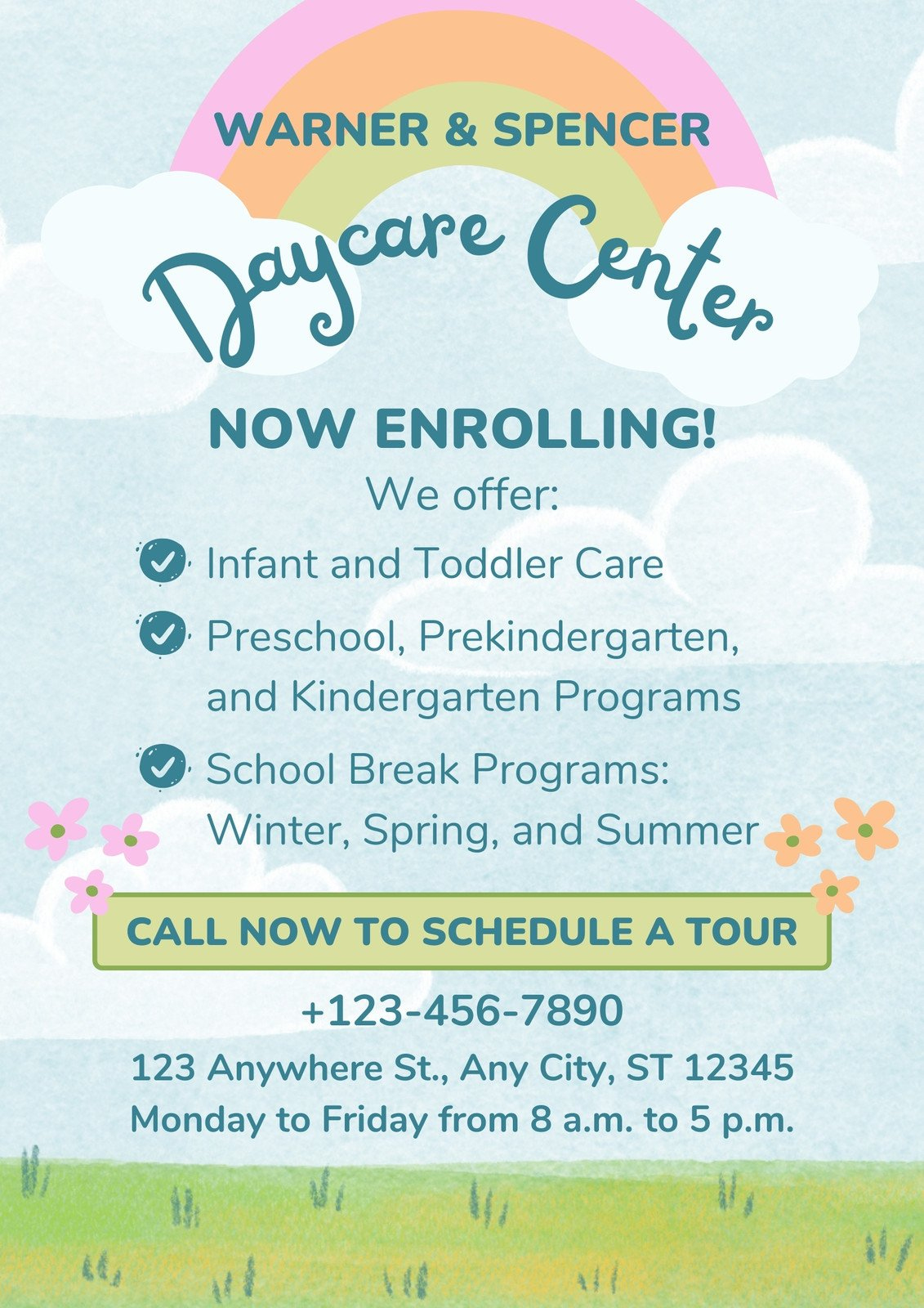 Free Custom Printable Daycare Flyer Templates | Canva throughout Free Printable Daycare Flyers