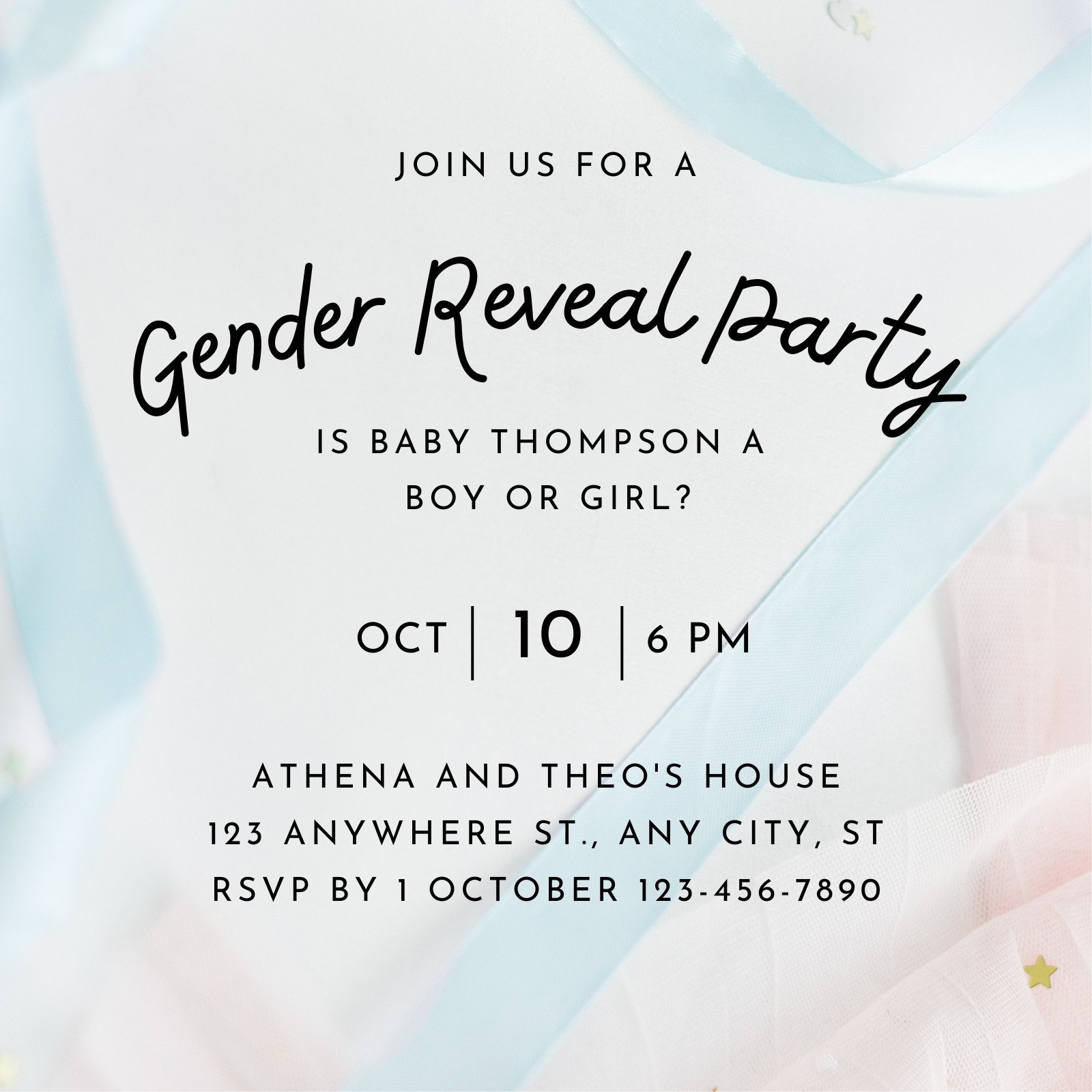 Free Custom Printable Gender Reveal Invitation Templates | Canva in Free Printable Gender Reveal Invitations