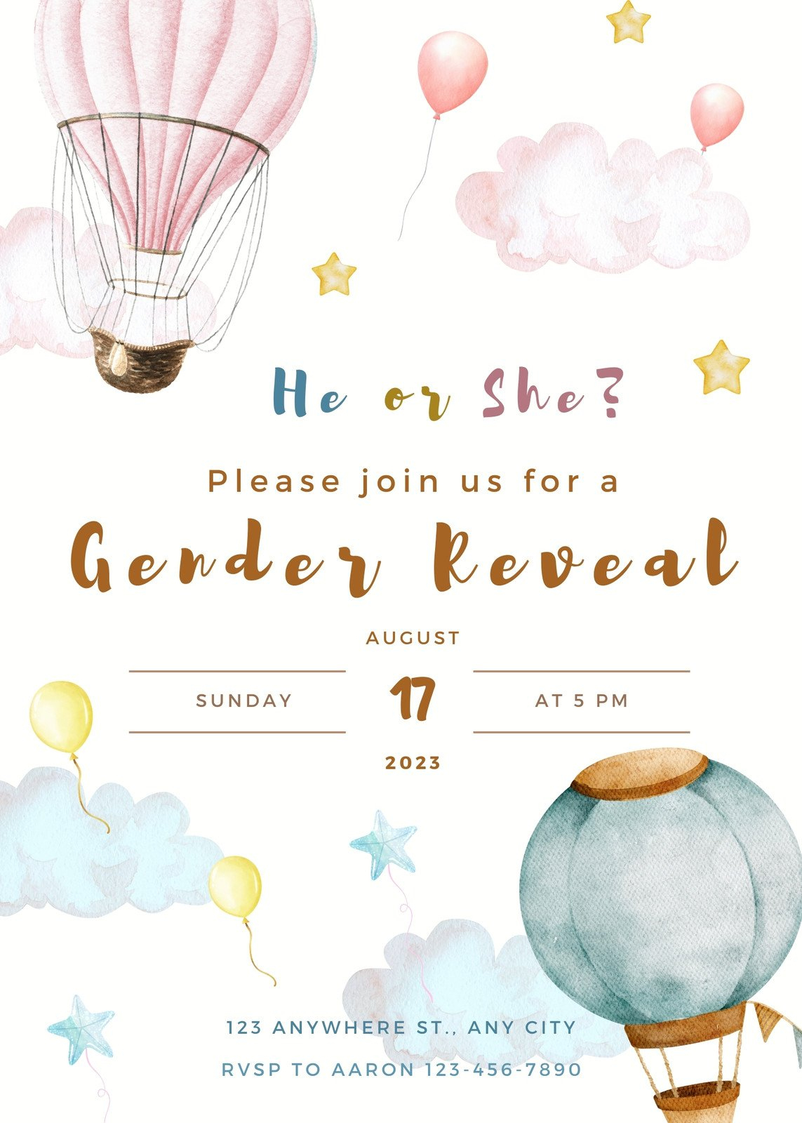 Free Custom Printable Gender Reveal Invitation Templates | Canva in Free Printable Gender Reveal Templates