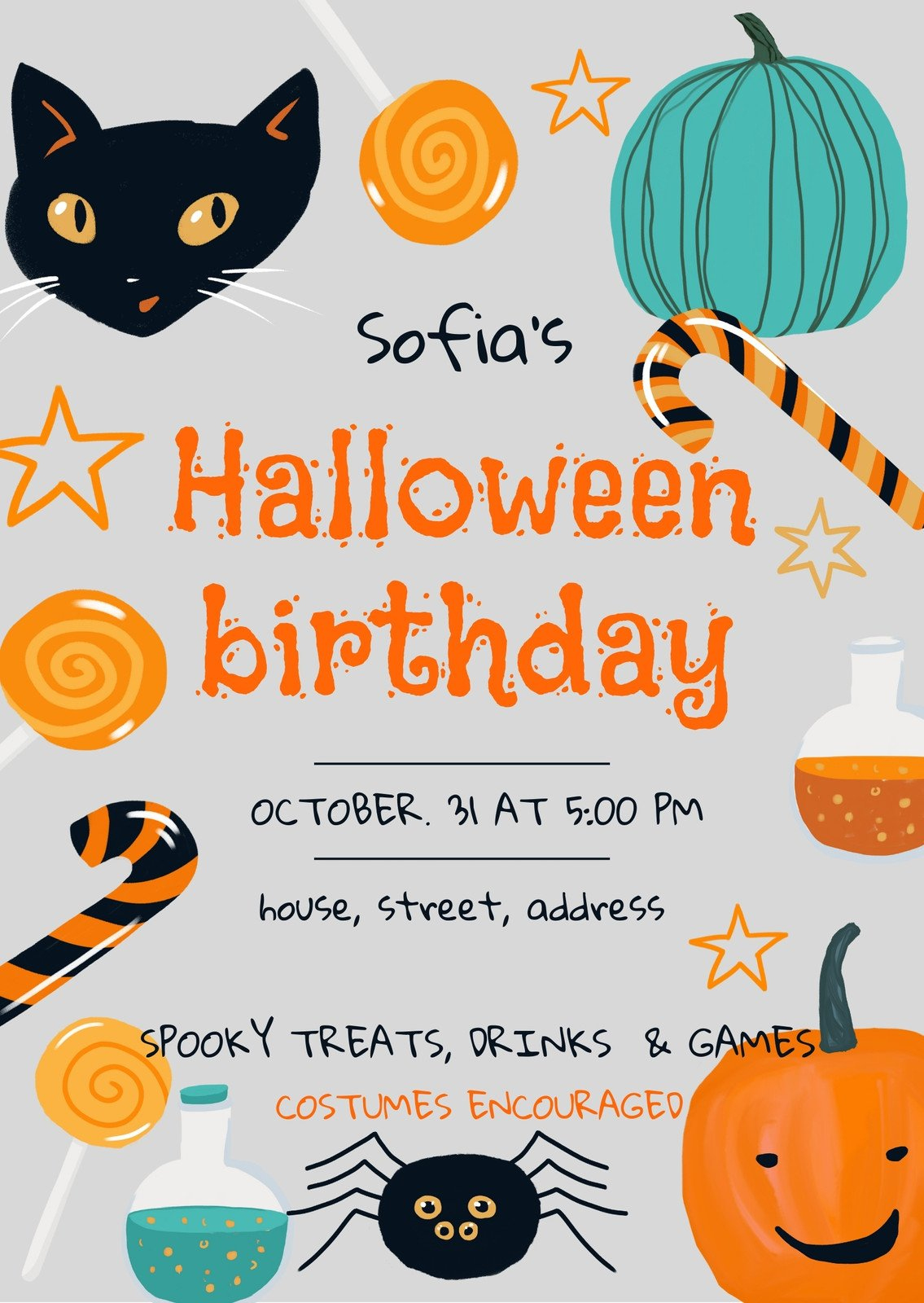 Free Custom Printable Halloween Invitation Templates | Canva for Free Printable Halloween Party Invitations