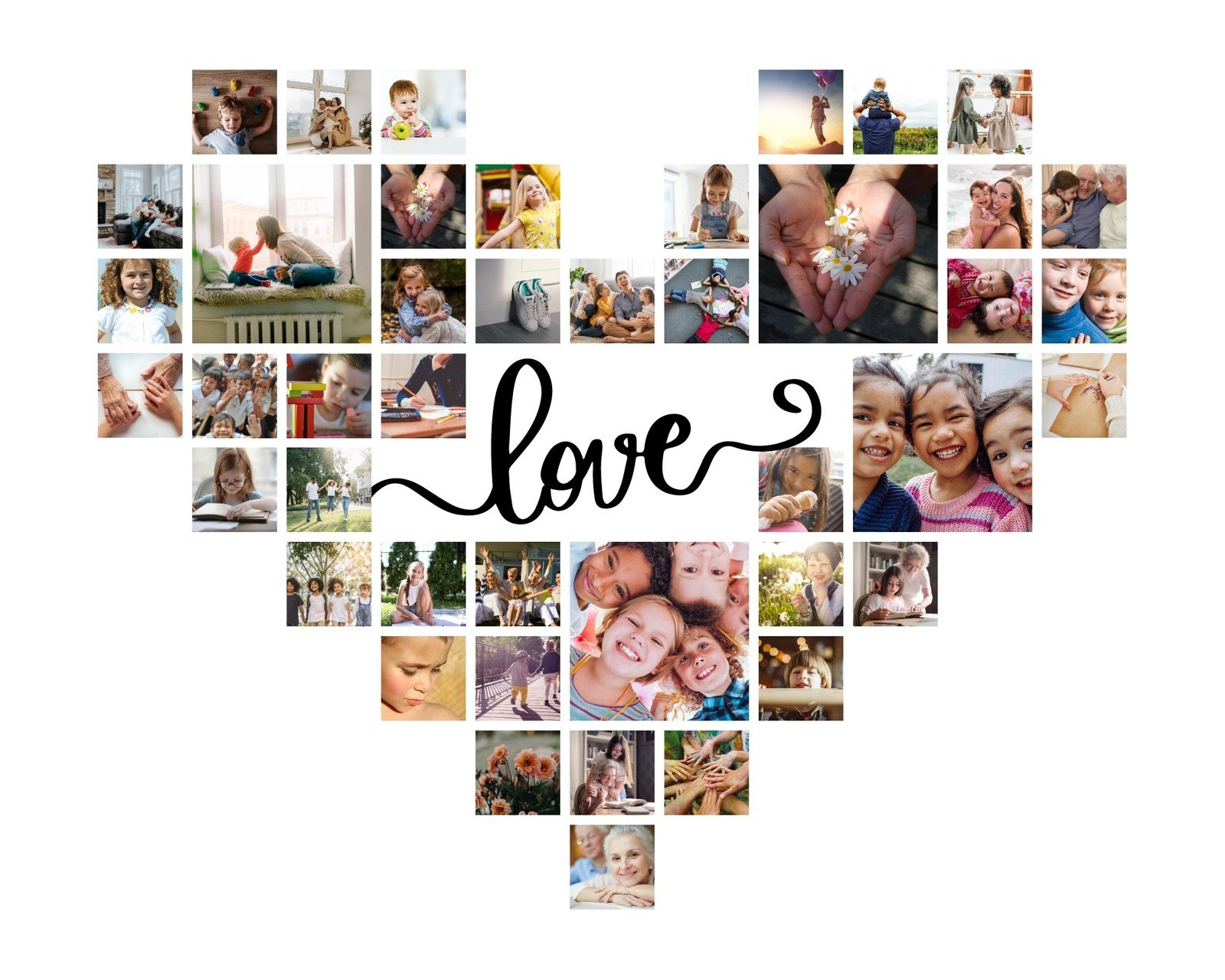 Free Custom Printable Heart-Shaped Photo Collage Templates | Canva for Free Printable Photo Collage Template