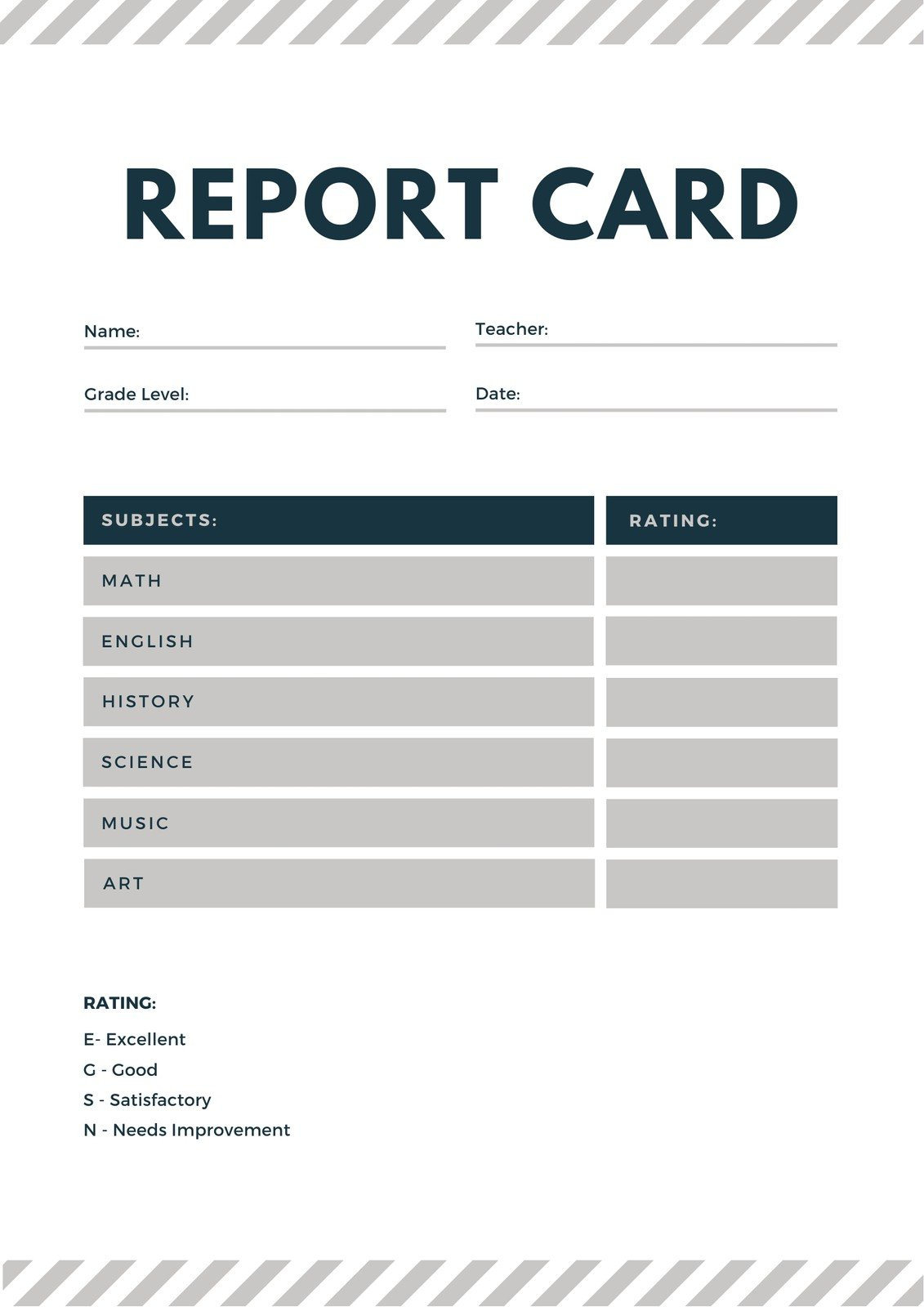 Free Custom Printable Homeschool Report Card Templates | Canva inside Free Printable Grade Cards
