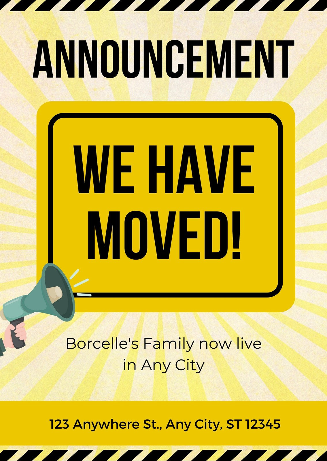 Free, Custom Printable Moving Announcement Templates | Canva regarding Free Printable Moving Announcement Templates