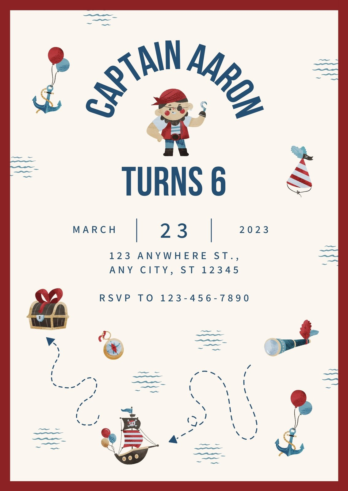 Free Custom Printable Pirate Party Invitation Templates | Canva with regard to Free Pirate Birthday Party Printables