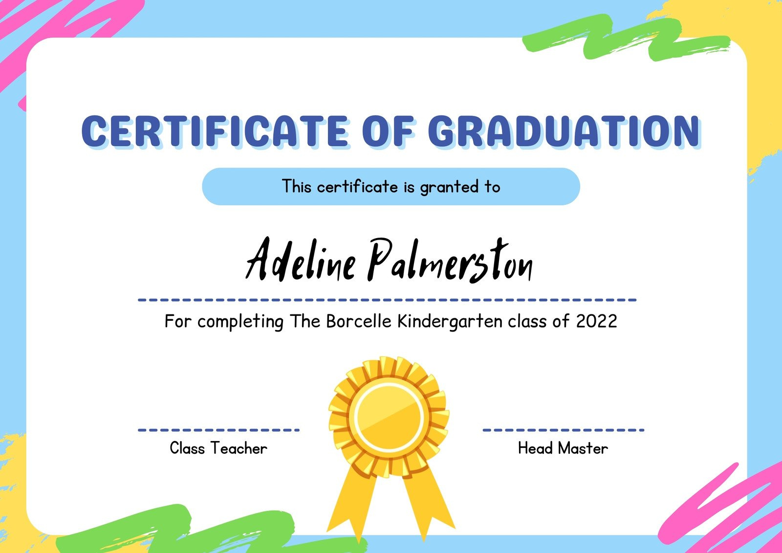 Free Custom Printable School Certificate Templates | Canva in Free Printable Children&amp;#039;s Certificates Templates