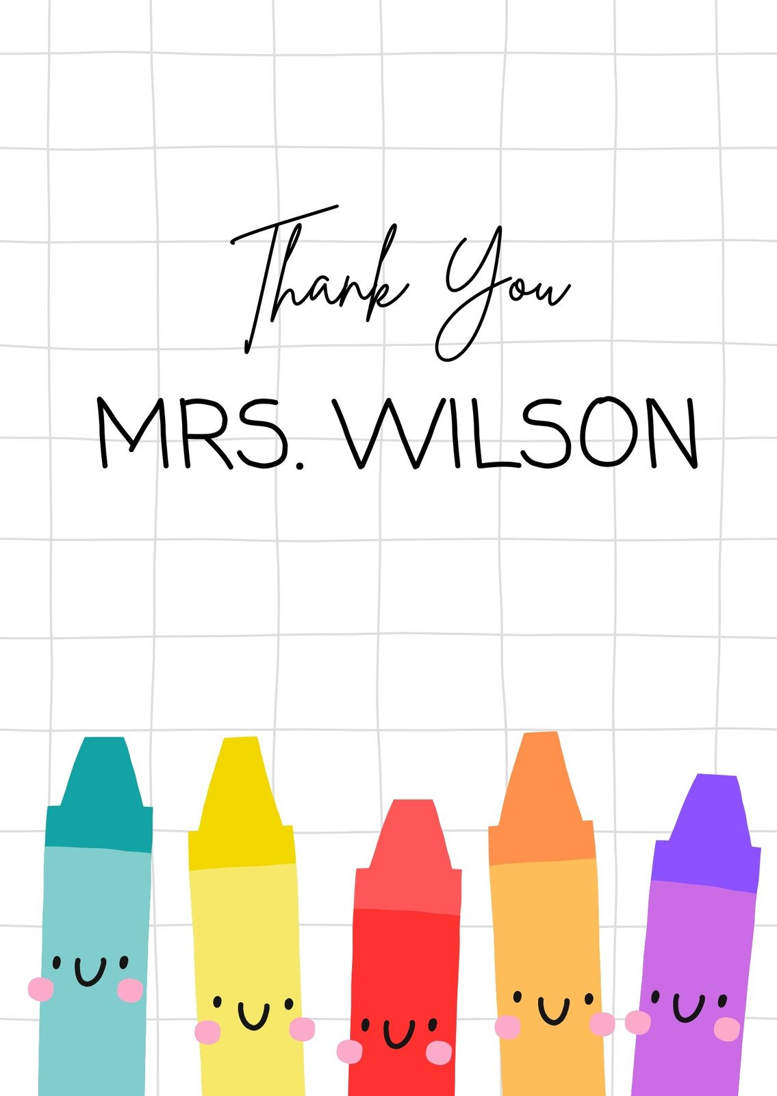 Free Custom Printable Teacher Thank You Card Templates | Canva for Free Personalized Thank You Cards Printable