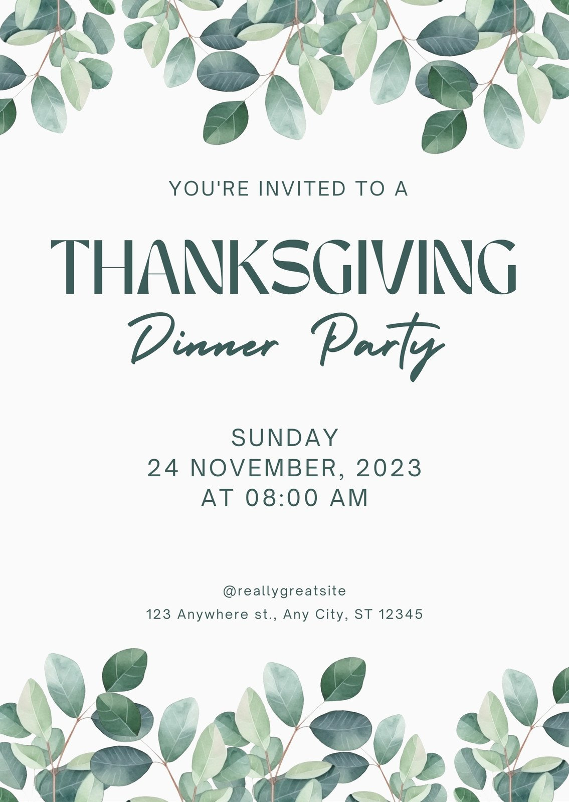 Free Custom Printable Thanksgiving Invitation Templates | Canva for Free Printable Thanksgiving Dinner Invitation Templates