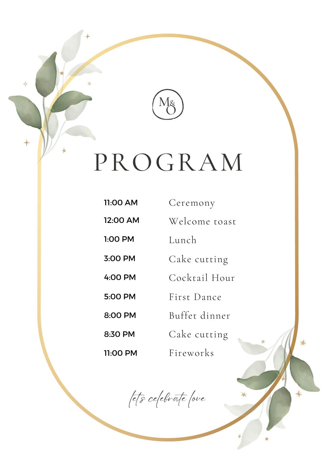 Free, Custom Printable Wedding Program Templates | Canva with Free Printable Wedding Programs