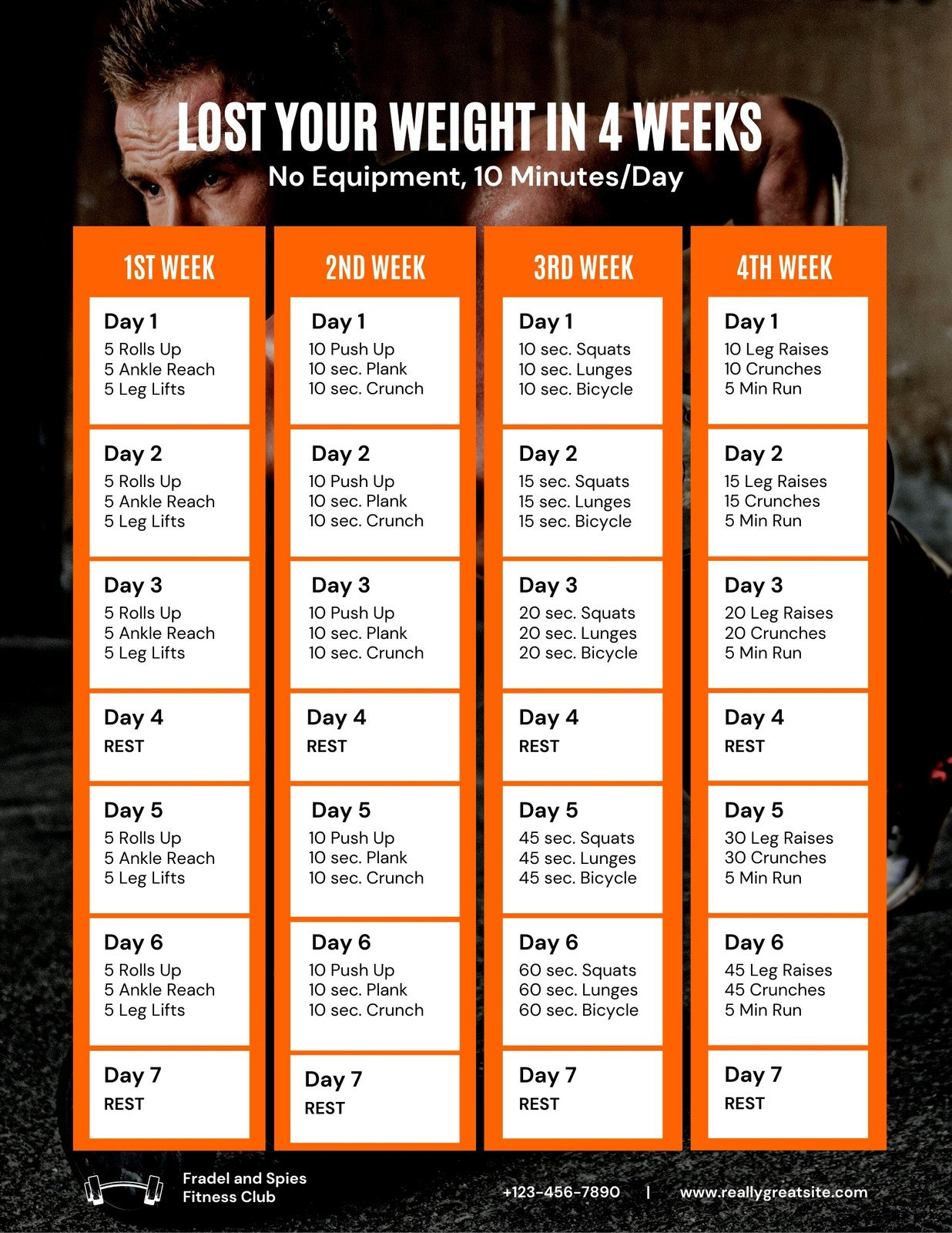 Free, Custom Printable Workout Planner Templates Online | Canva within Free Printable Workout Routines