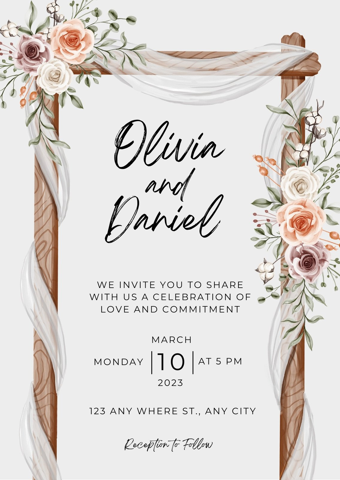 Free Custom Rustic Wedding Invitation Templates | Canva in Free Printable Wedding Invitations