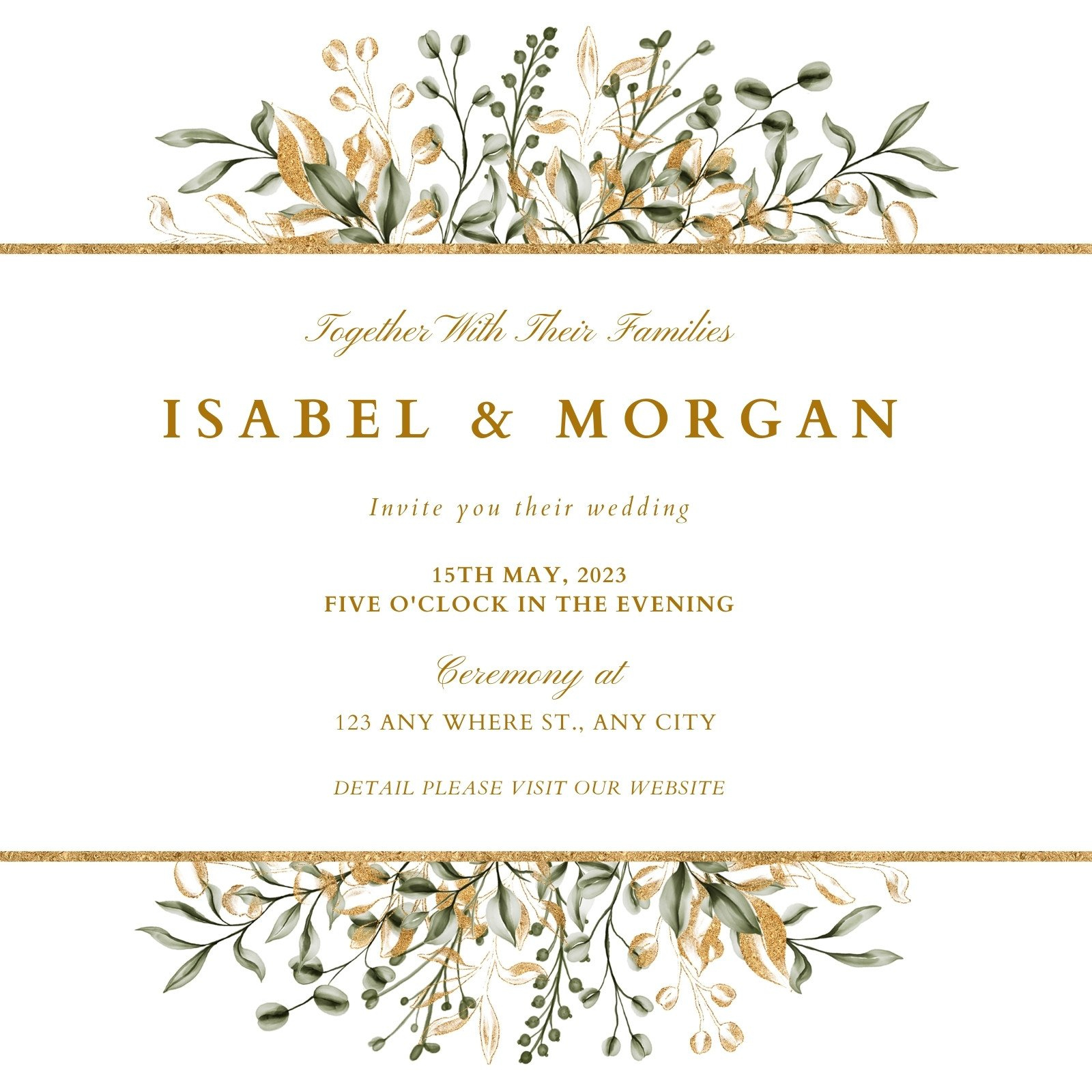 Free Custom Rustic Wedding Invitation Templates | Canva with Free Printable Wedding Invitations