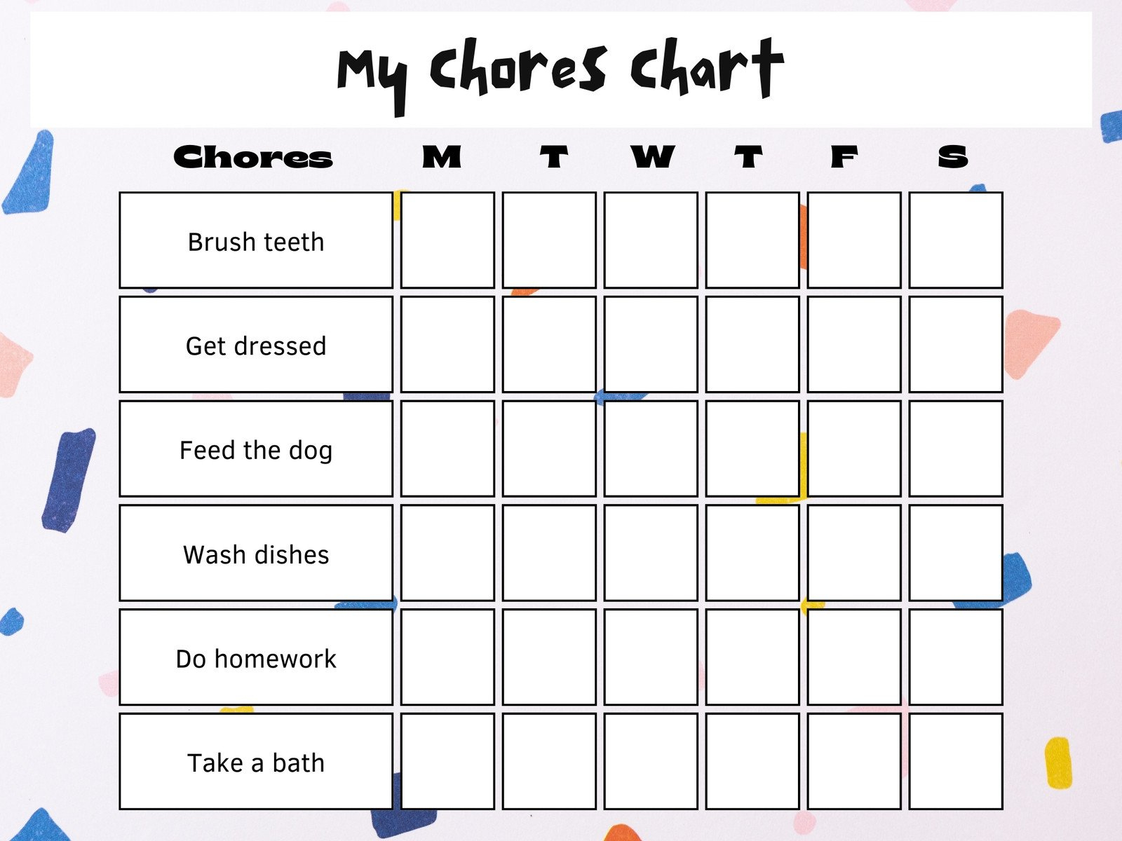 Free Customizable Chore Chart Templates To Print | Canva pertaining to Free Editable Printable Chore Charts