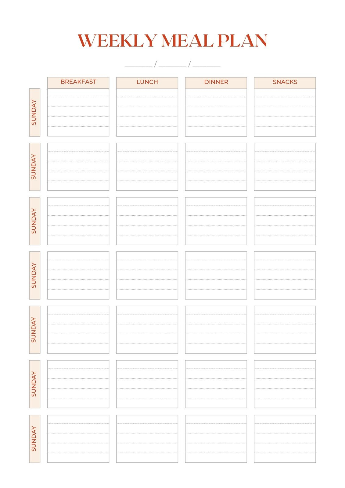 Free, Customizable Meal Planner Menu Templates | Canva throughout Free Printable Menu Maker