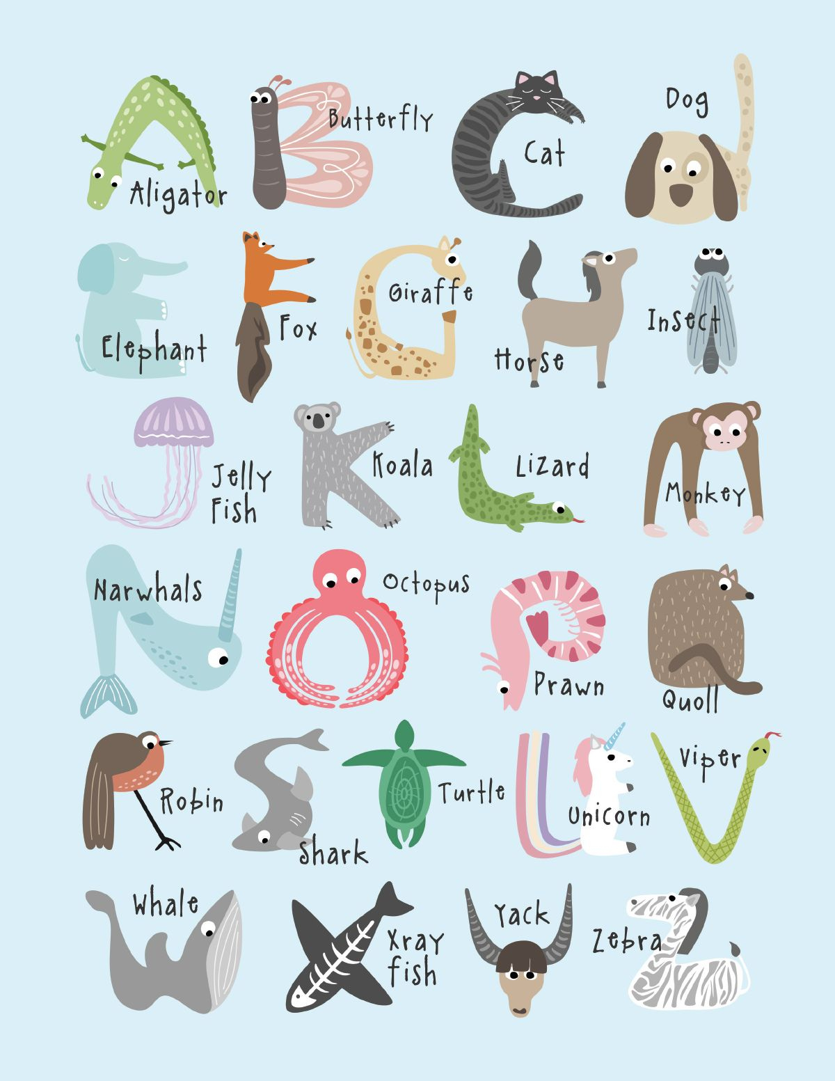 Free, Cute And Educational Animal Alphabet Printables | Animal within Free Printable Animal Alphabet Letters