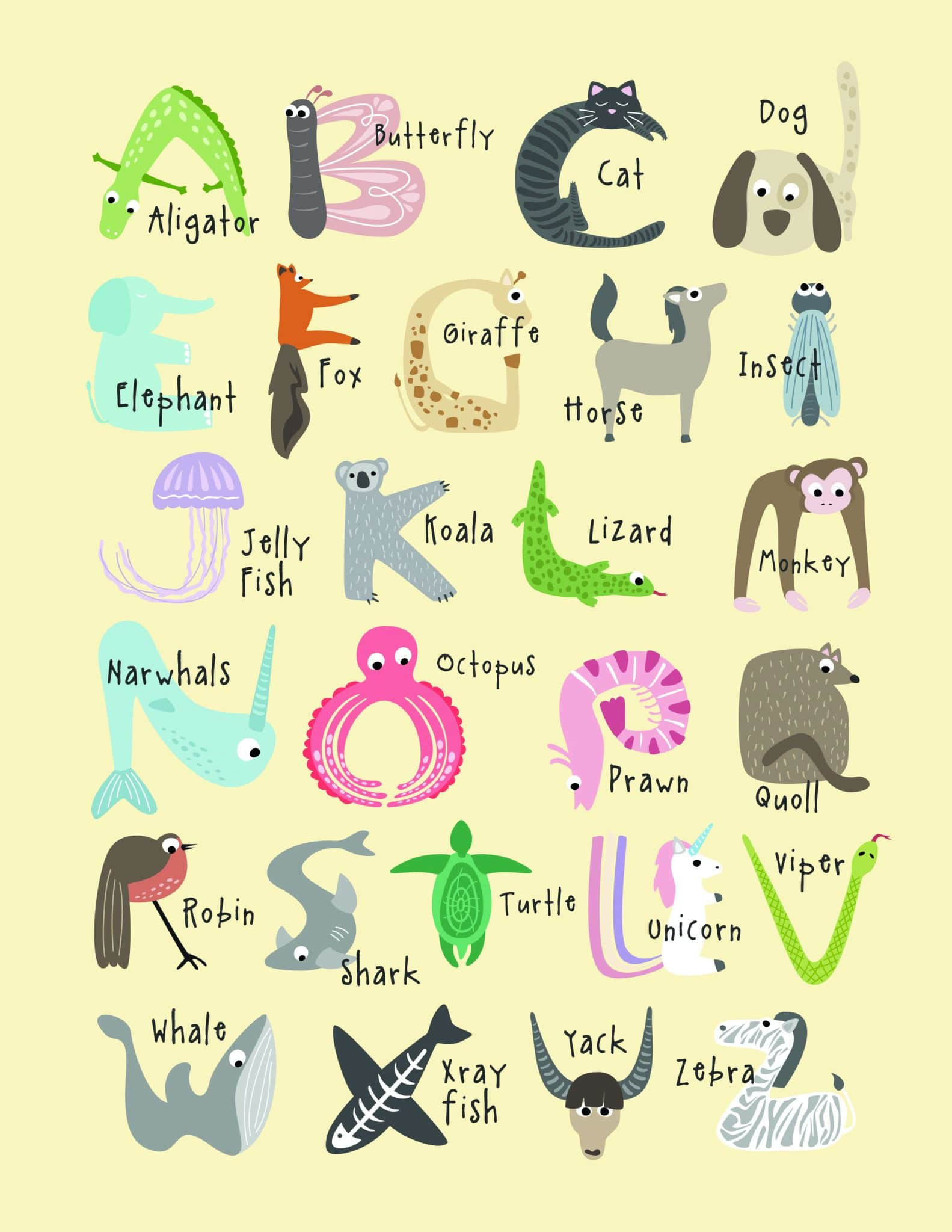 Free, Cute And Educational Animal Alphabet Printables - Tulamama with regard to Free Printable Animal Alphabet Letters