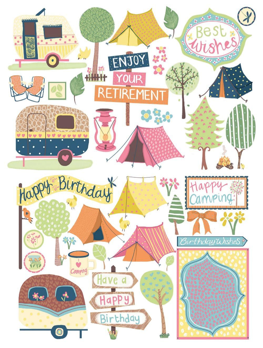 Free Cute Camping Patterned Papers | Scrapbook Printables Free pertaining to Free Printable Scrapbook Stuff