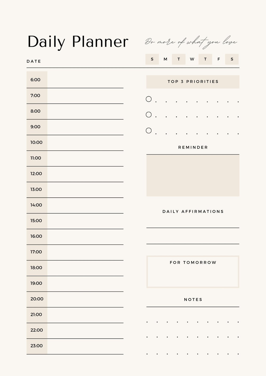 Free Daily Planner Templates To Customize | Canva inside Free Printable Daily Planner