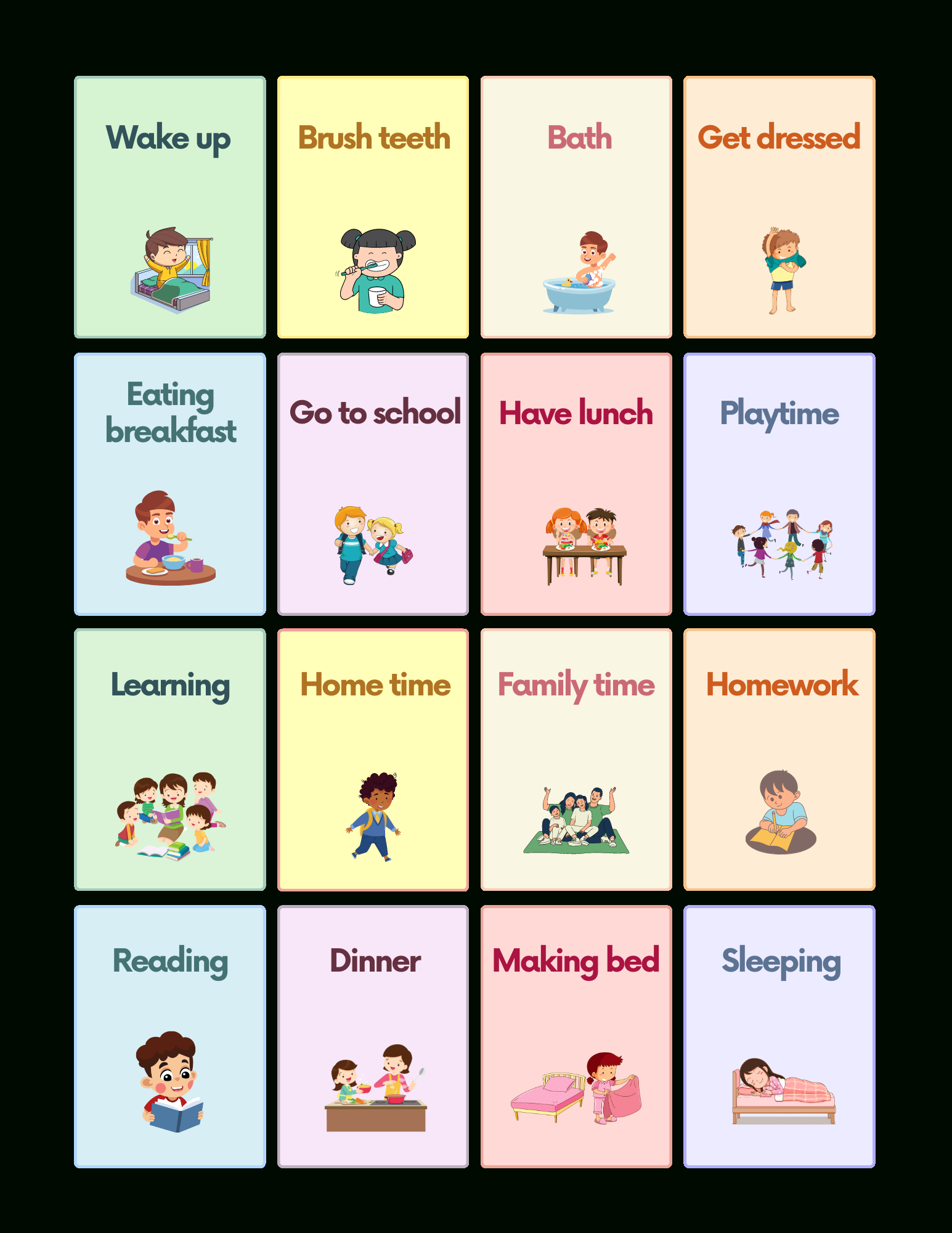 Free Daily Routines Flashcards For Autism And Speech Therapy regarding Autism Picture Cards Free Printable