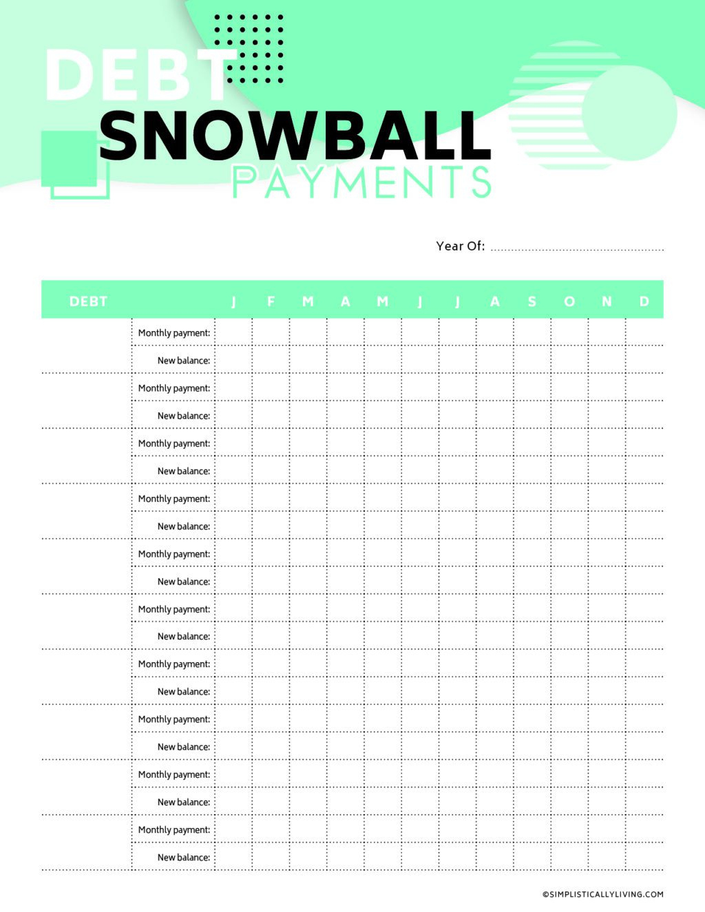 Free Debt Snowball Printable Worksheets – Simplistically Living in Free Printable Debt Snowball Worksheet