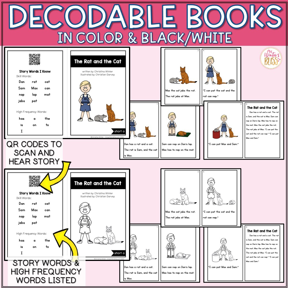 Free Decodable Books With Comprehension Questions - Mrs. Winter&amp;#039;S throughout Free Printable Decodable Books For Kindergarten