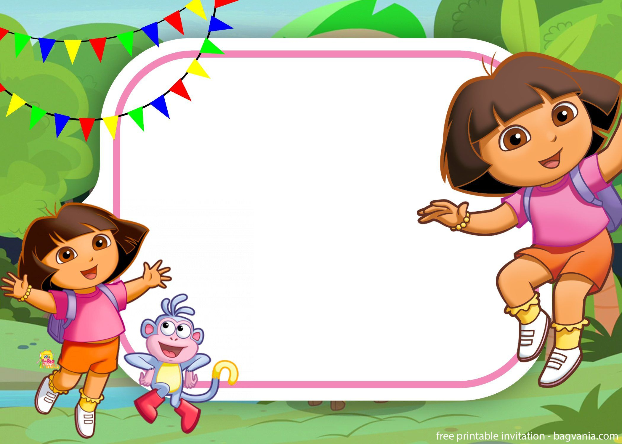 Free Dora The Explorer Invitation For Your Little Explorers | Free in Dora The Explorer Free Printable Invitations