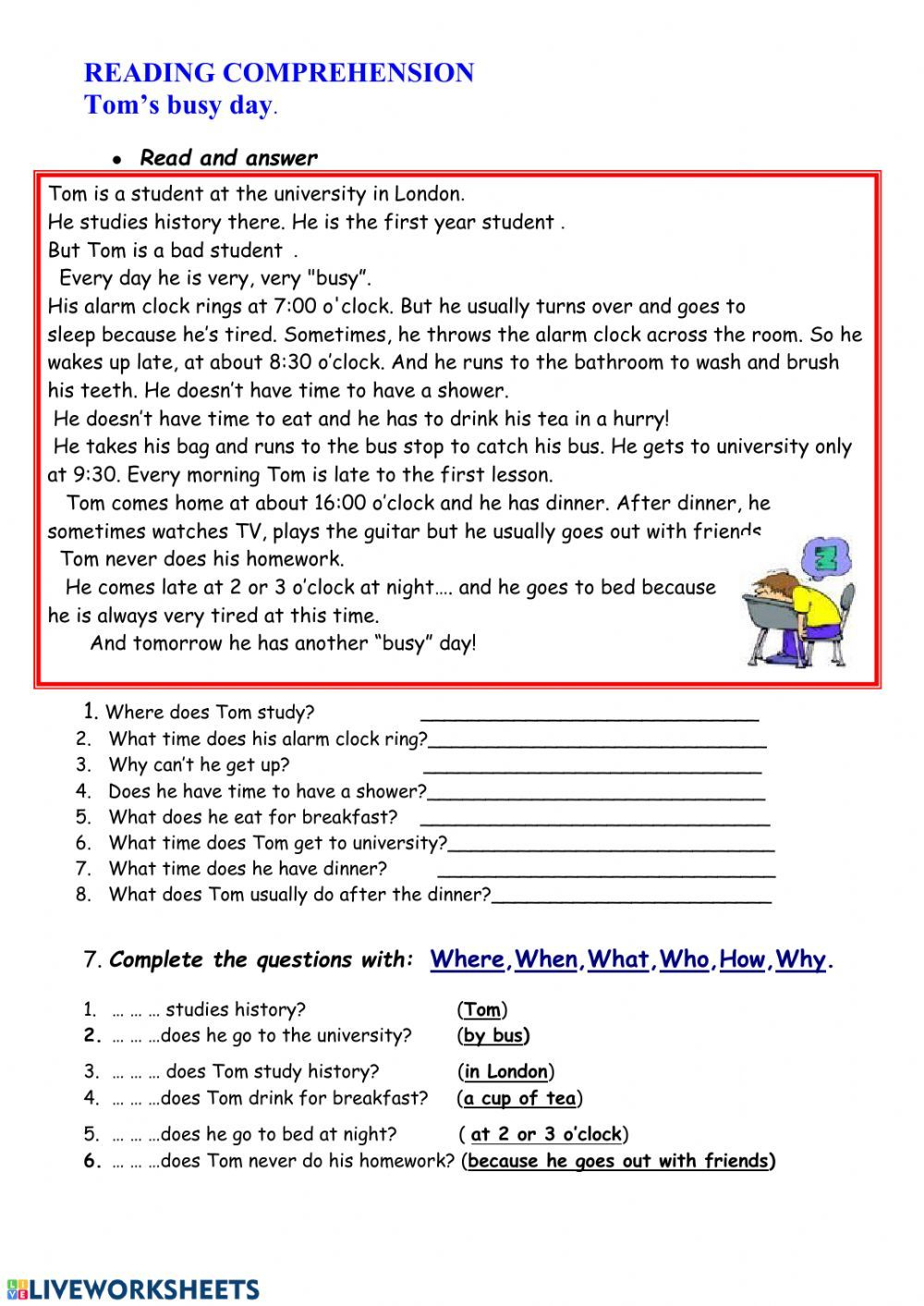 Free Download: Reading Comprehension Worksheets For Kids in Free Printable Reading Worksheets for 5th Grade