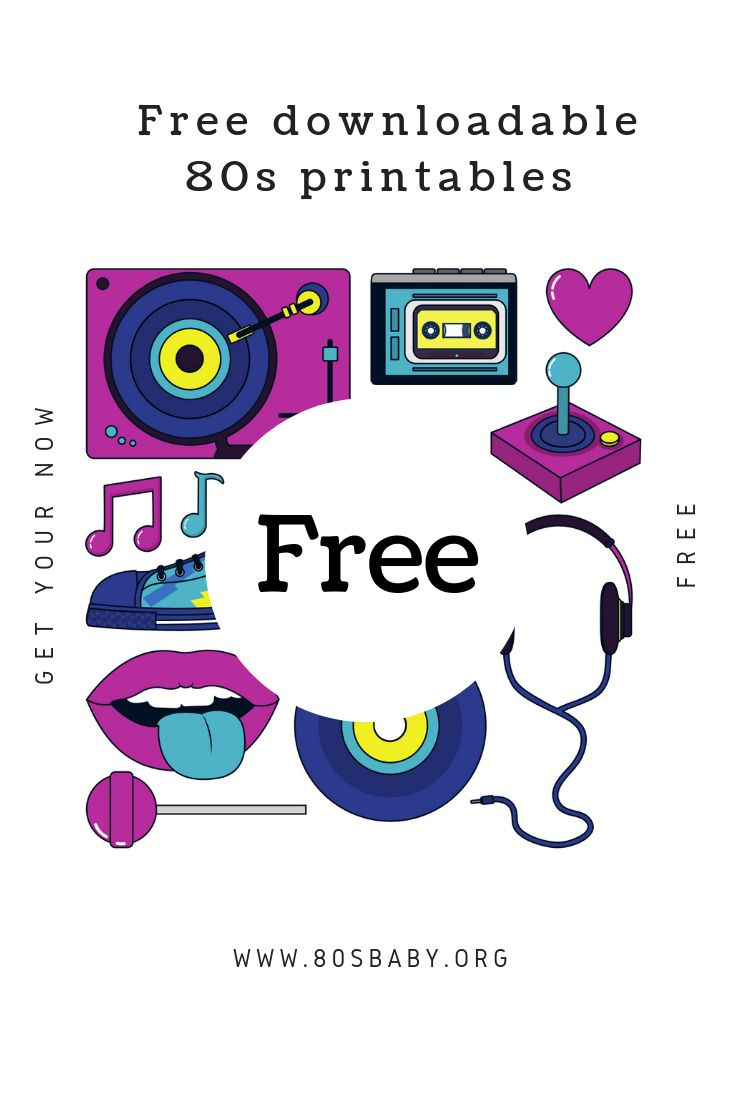 Free Downloadable 80S Printable Photo Booth Props - 80S Baby within 80S Photo Booth Props Printable Free