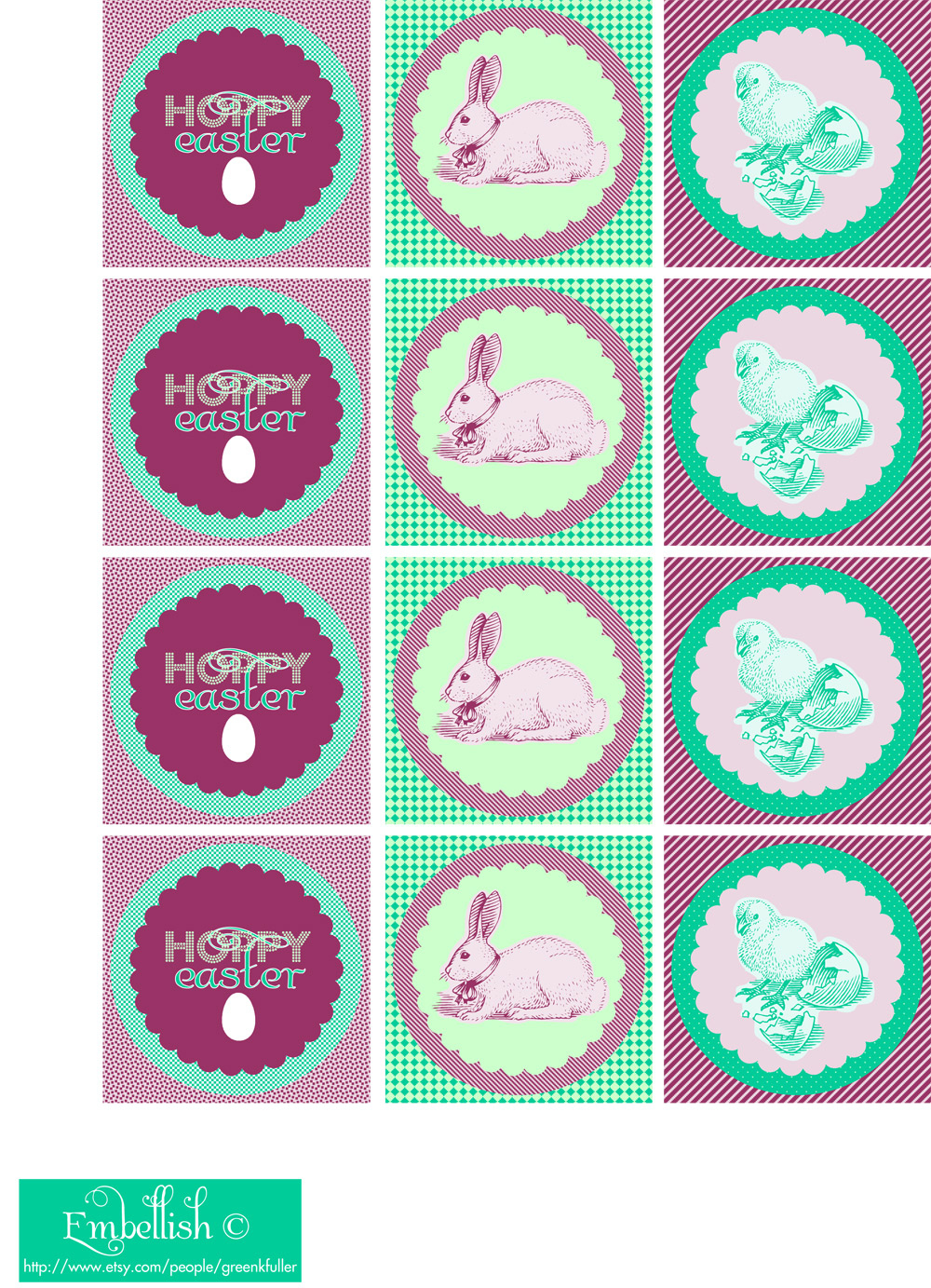 Free Easter Party Printables From Embellish | Catch My Party in Free Printable Party Circles