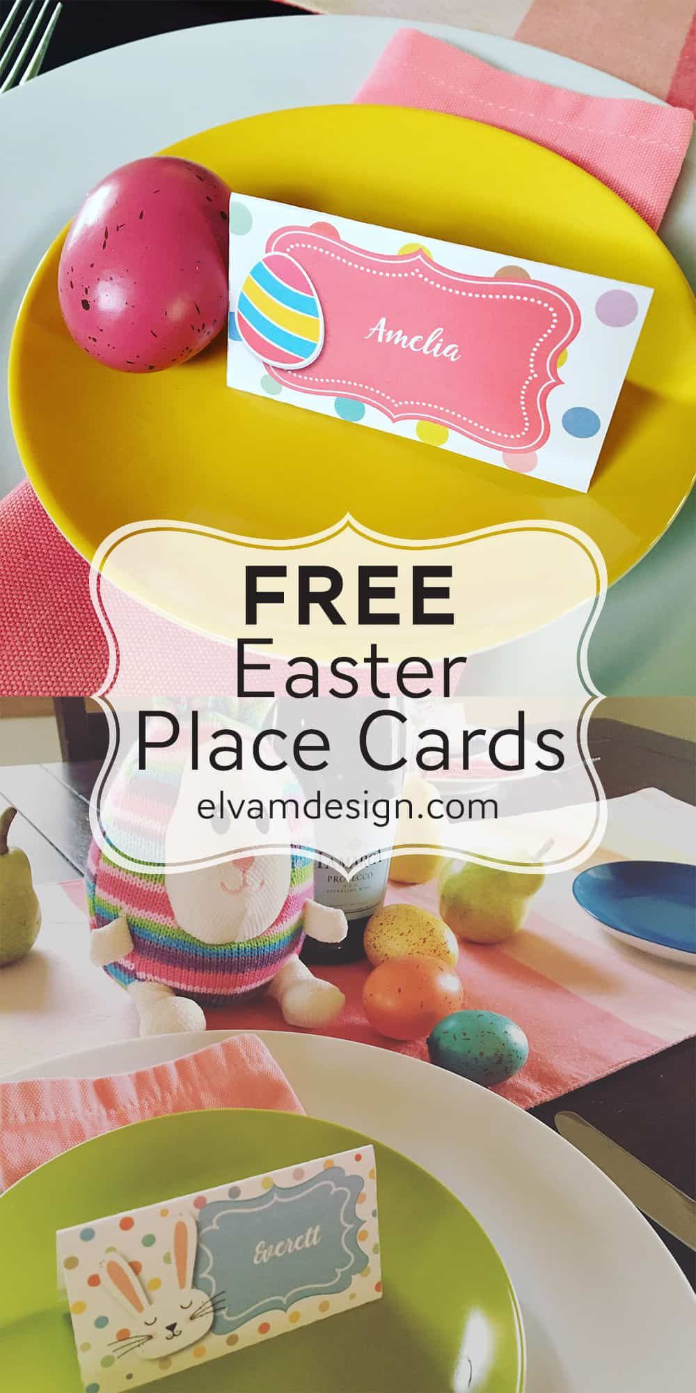 Free Easter Place Card (Or Food Tents) - Elva M Design Studio pertaining to Free Easter Place Cards Printable