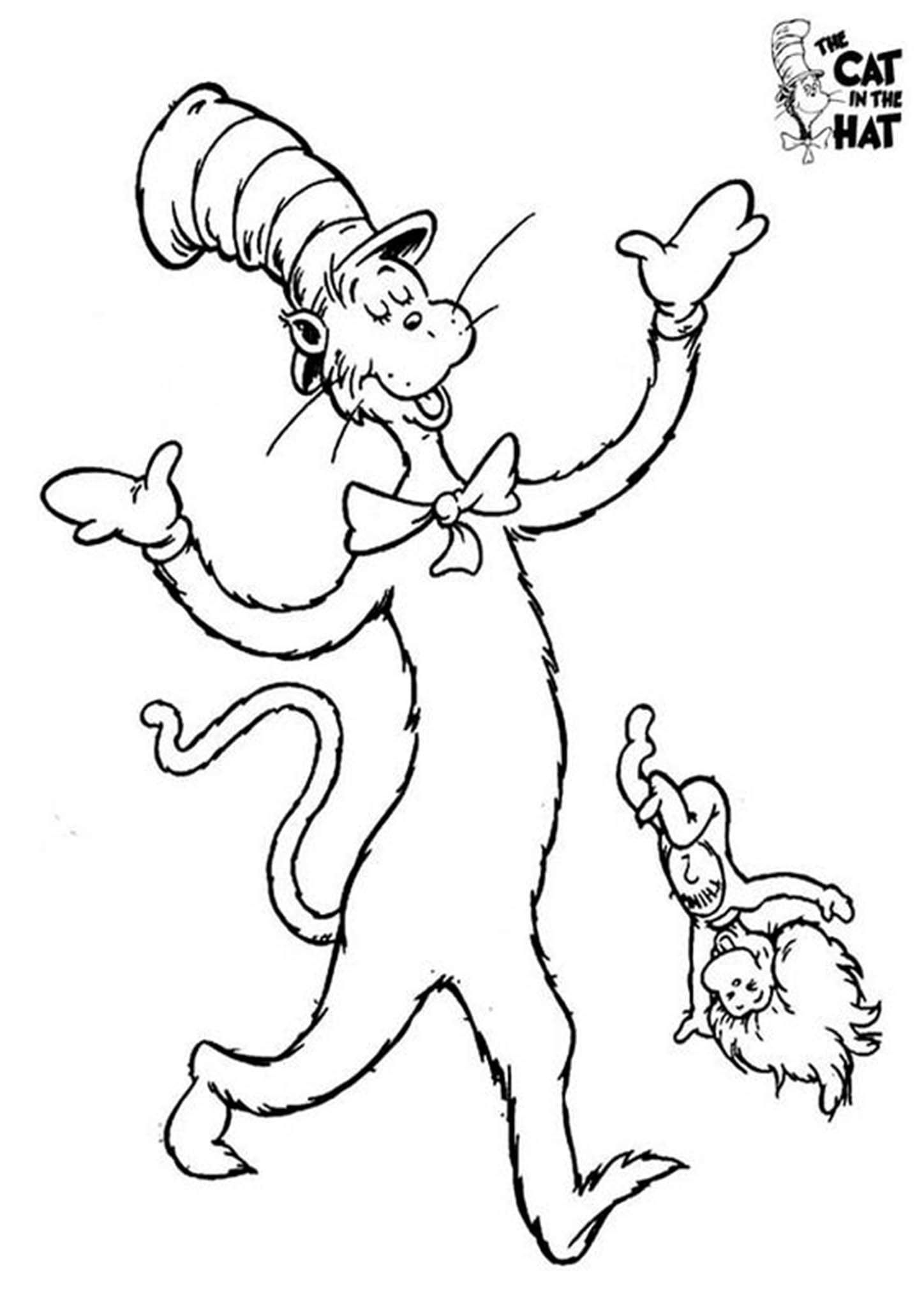 Free &amp;amp; Easy To Print Cat In The Hat Coloring Pages | Dr. Seuss intended for Free Printable Cat in the Hat Clip Art