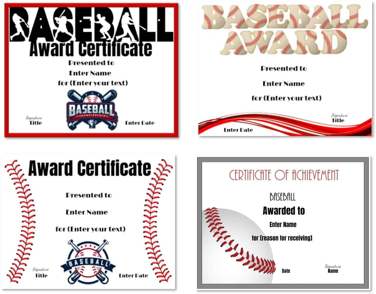 Free Editable Baseball Certificates - Customize Online &amp;amp; Print At pertaining to Free Printable Baseball Certificates