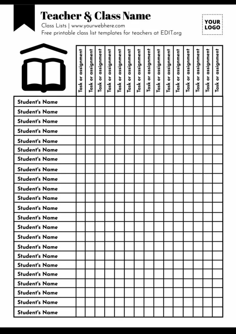 Free Editable Class List Templates regarding Free Printable Class List Template for Teachers