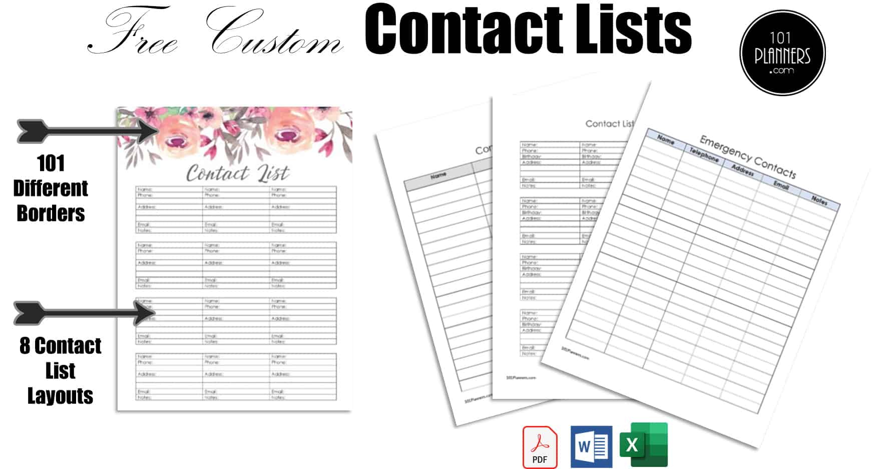 Free Editable Contact List Template | Editable Pdf, Word, Image intended for Free Printable Contact List Template