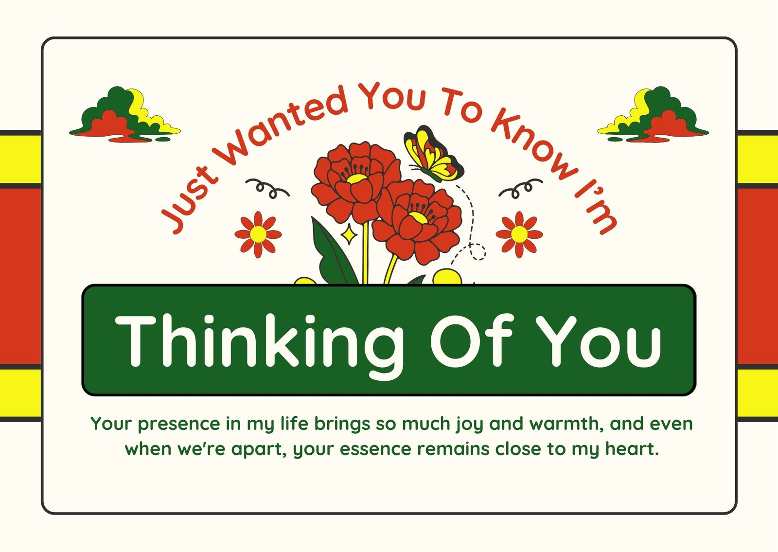 Free, Editable, Printable Thinking Of You Card Templates | Canva within Free Printable Funny Thinking of You Cards