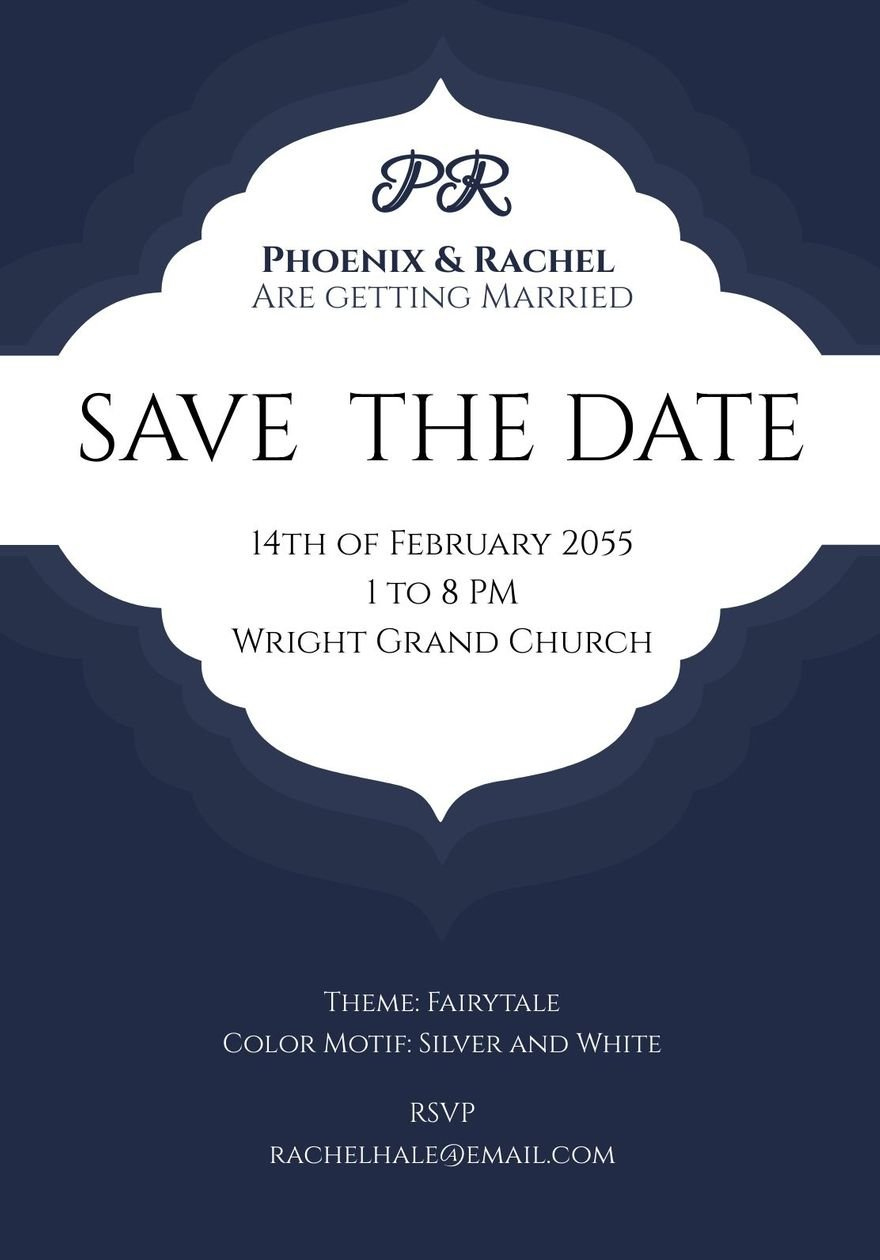 Free Elegant Save The Date Template In Google Docs, Illustrator in Free Printable Save the Date