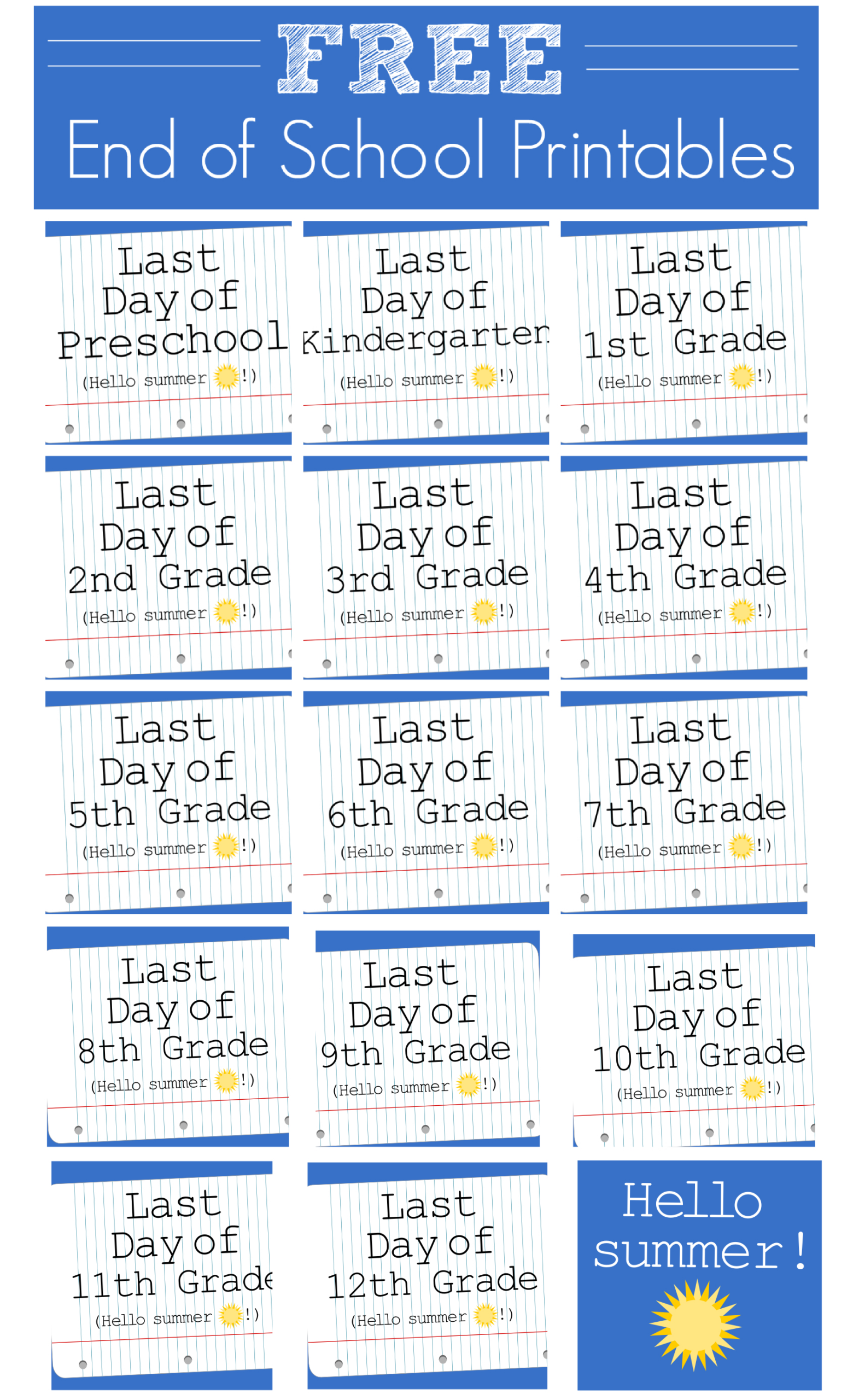 Free End Of School Printables For Kids And Teens | Catch My Party regarding Free End Of School Year Printables