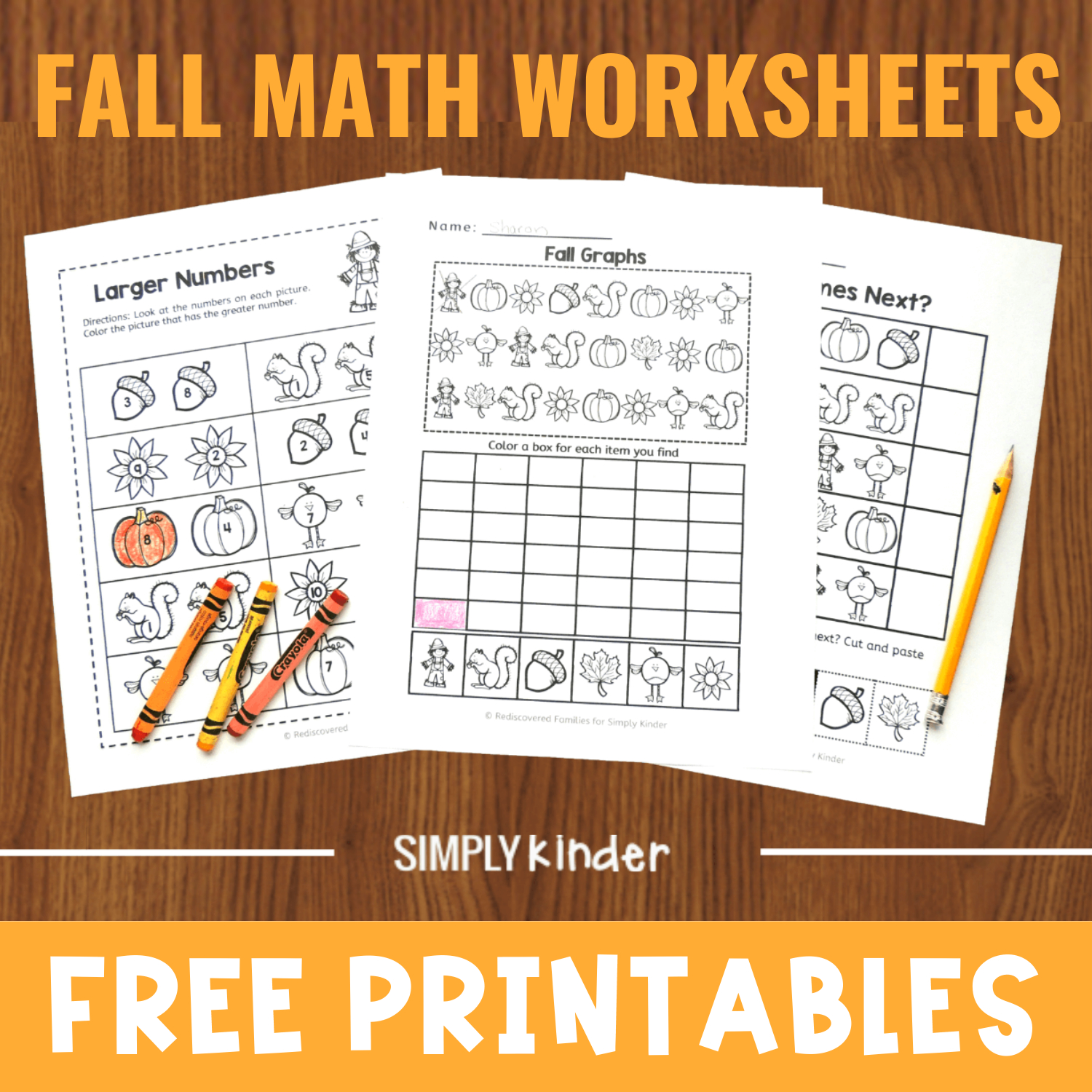 Free Fall Math Worksheets To Use With Kinders - Simply Kinder inside Free Printable Fall Math Worksheets