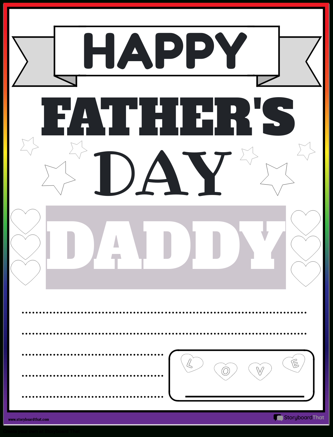 Free Father&amp;#039;S Day Card Printables | Storyboardthat with regard to Free Father&amp;#039;S Day Printables