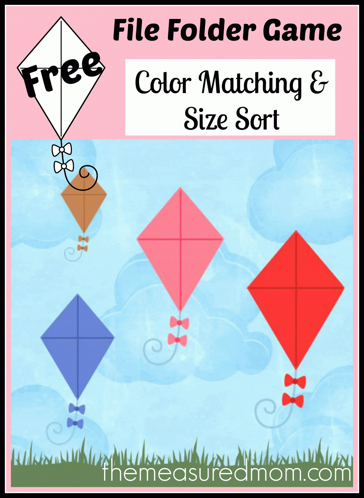 Free File Folder Game For Preschoolers: Kites! - The Measured Mom in File Folder Games For Toddlers Free Printable
