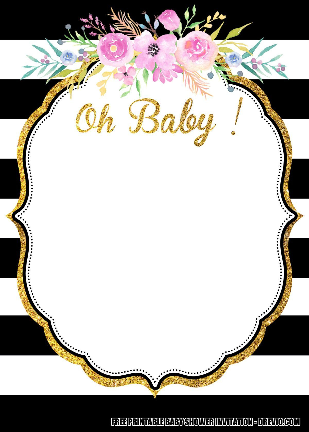 Free Flower Baby Shower Invitation Templates – Downloadable – Free intended for Free Printable Blank Baby Shower Invitations