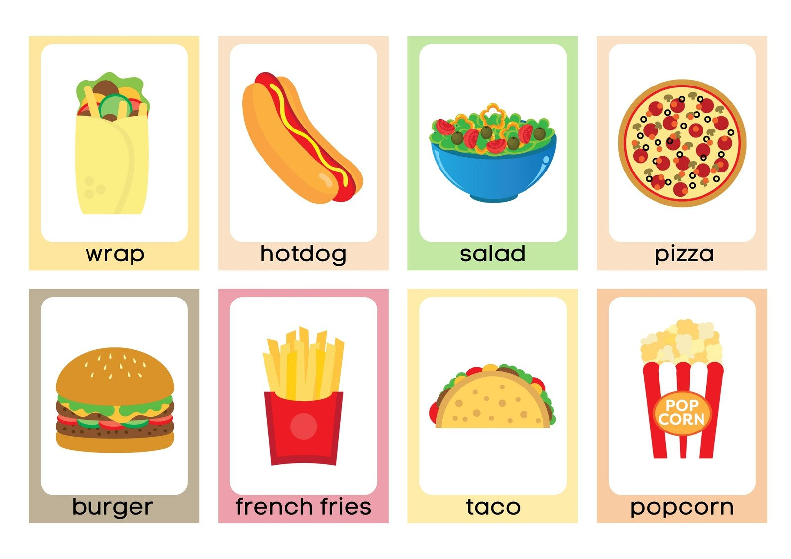 Free Food Flashcard Templates To Customize And Print | Canva inside Free Printable Food Cards