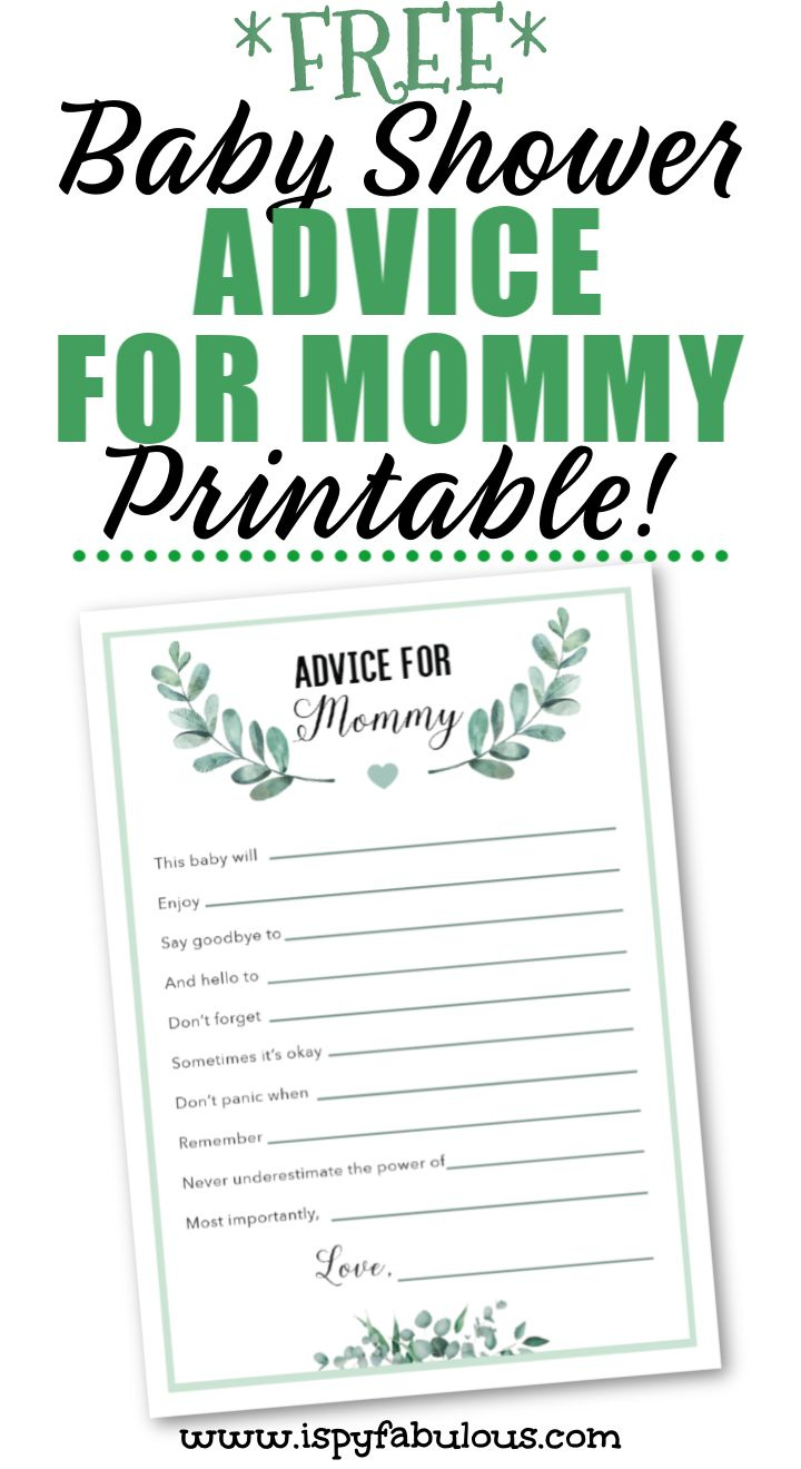 Free Gender Neutral Advice For Mommy Printables In 2 Sizes! - I in Free Mommy Advice Cards Printable