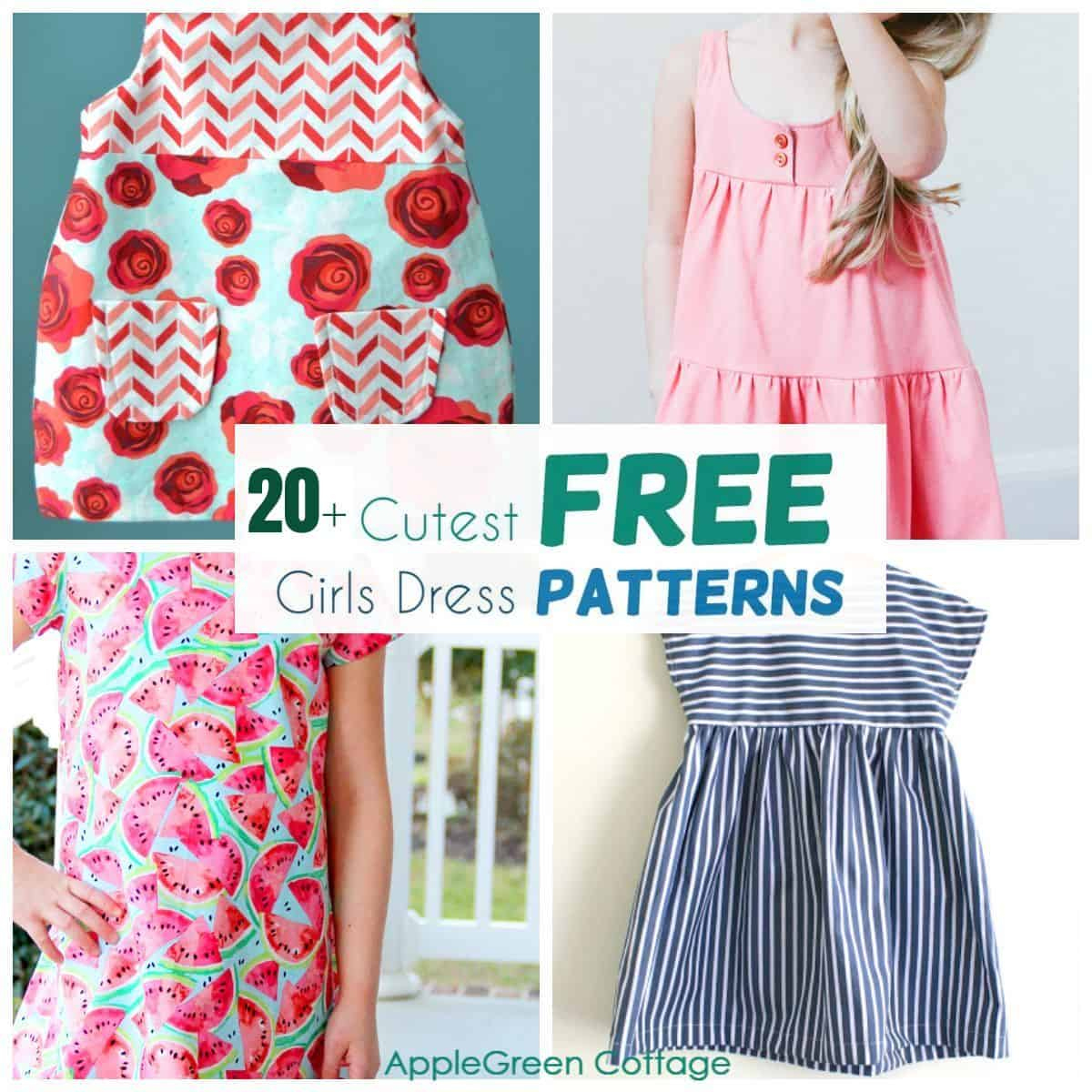 Free Girls Dress Patterns You Can Sew Now! - Applegreen Cottage pertaining to Free Printable Toddler Dress Patterns