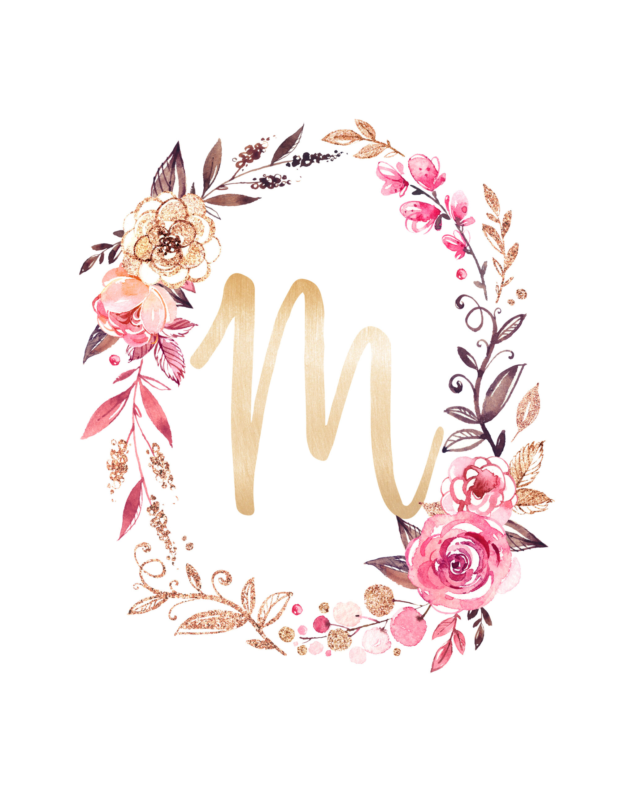 Free Glitter And Glam Monogram Printables | The Cottage Market for Free Printable Monogram