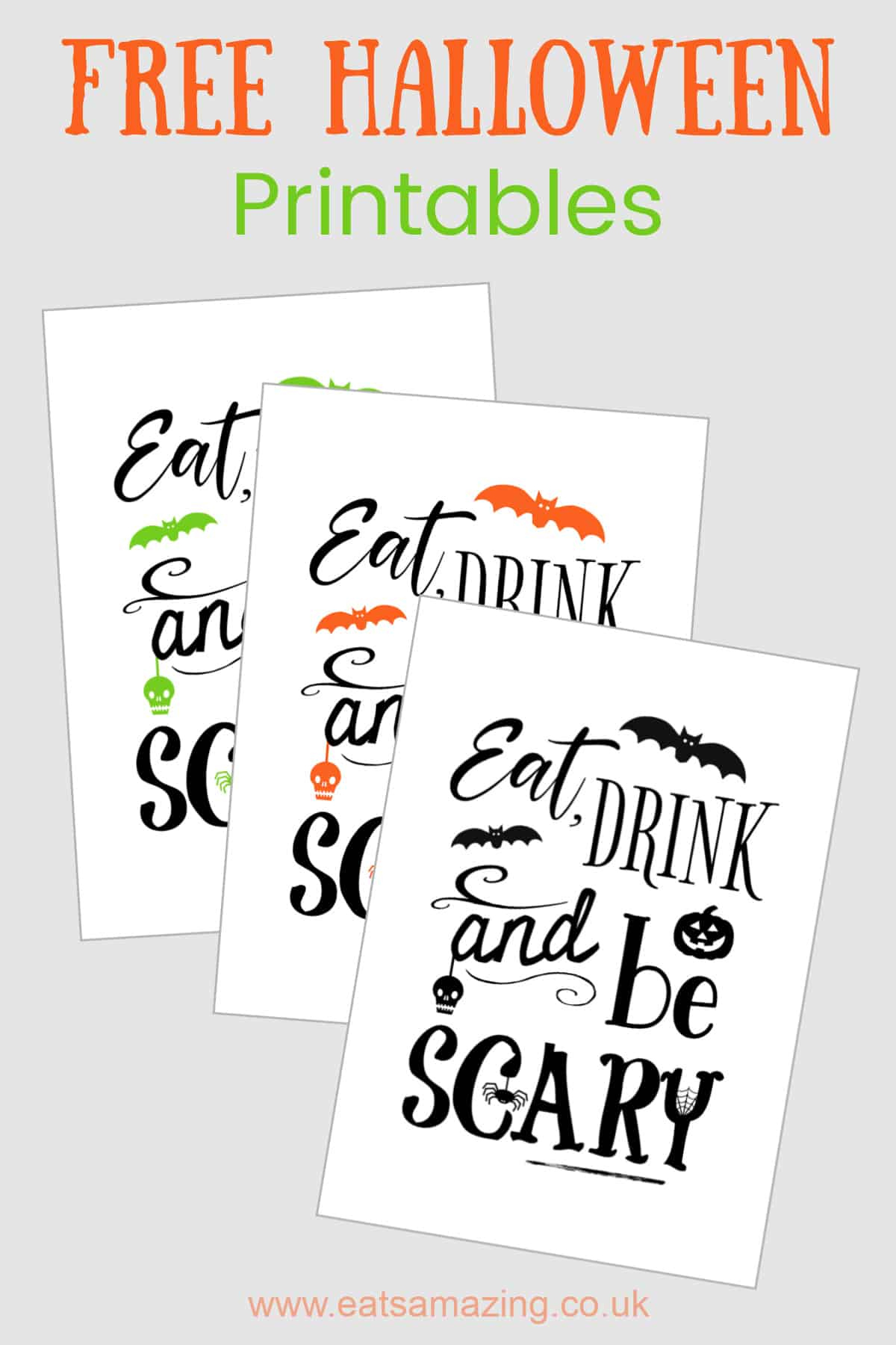 Free Halloween Printable - Eat Drink And Be Scary! - Eats Amazing. intended for Eat Drink And Be Scary Free Printable