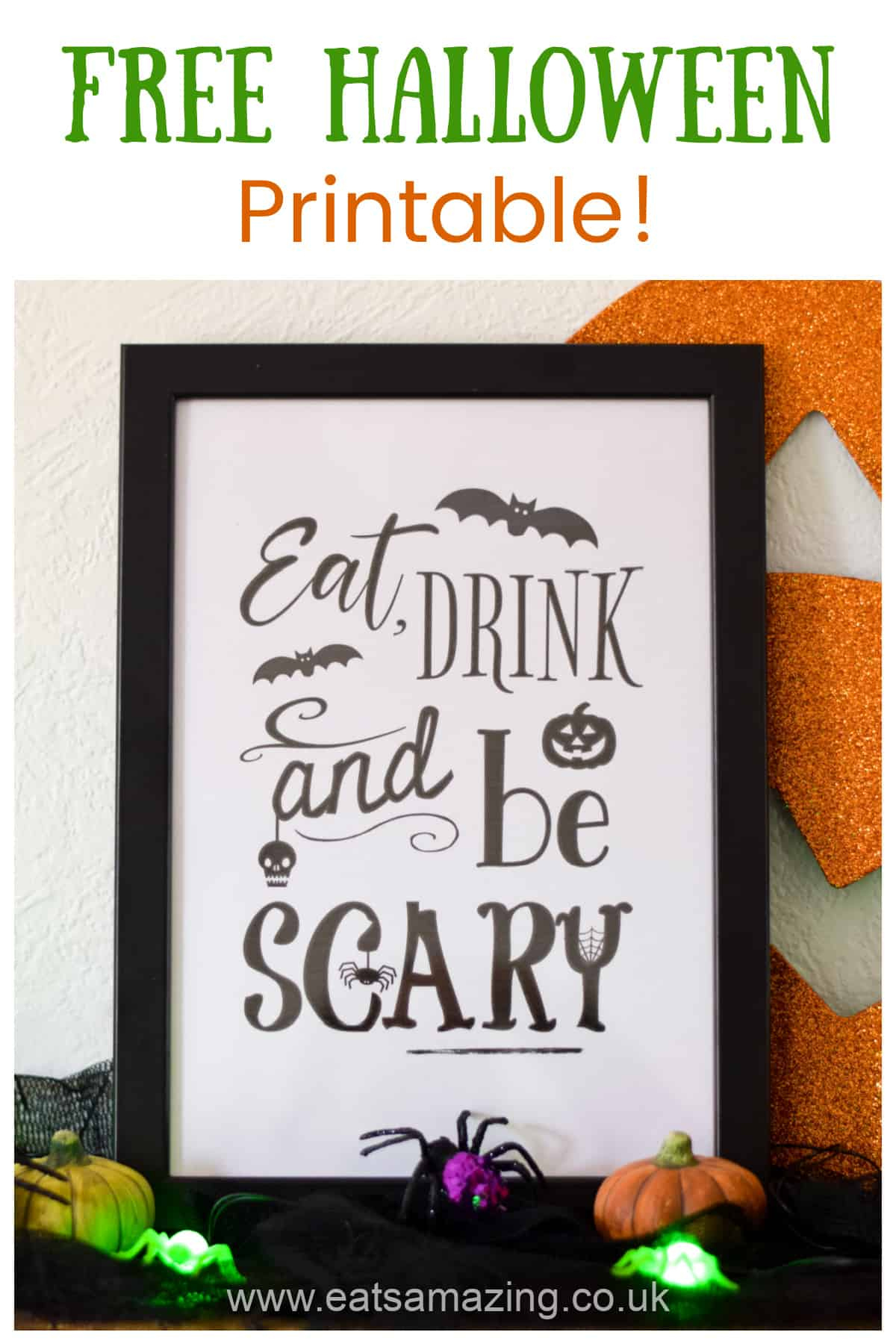 Free Halloween Printable - Eat Drink And Be Scary! - Eats Amazing. with Eat Drink And Be Scary Free Printable