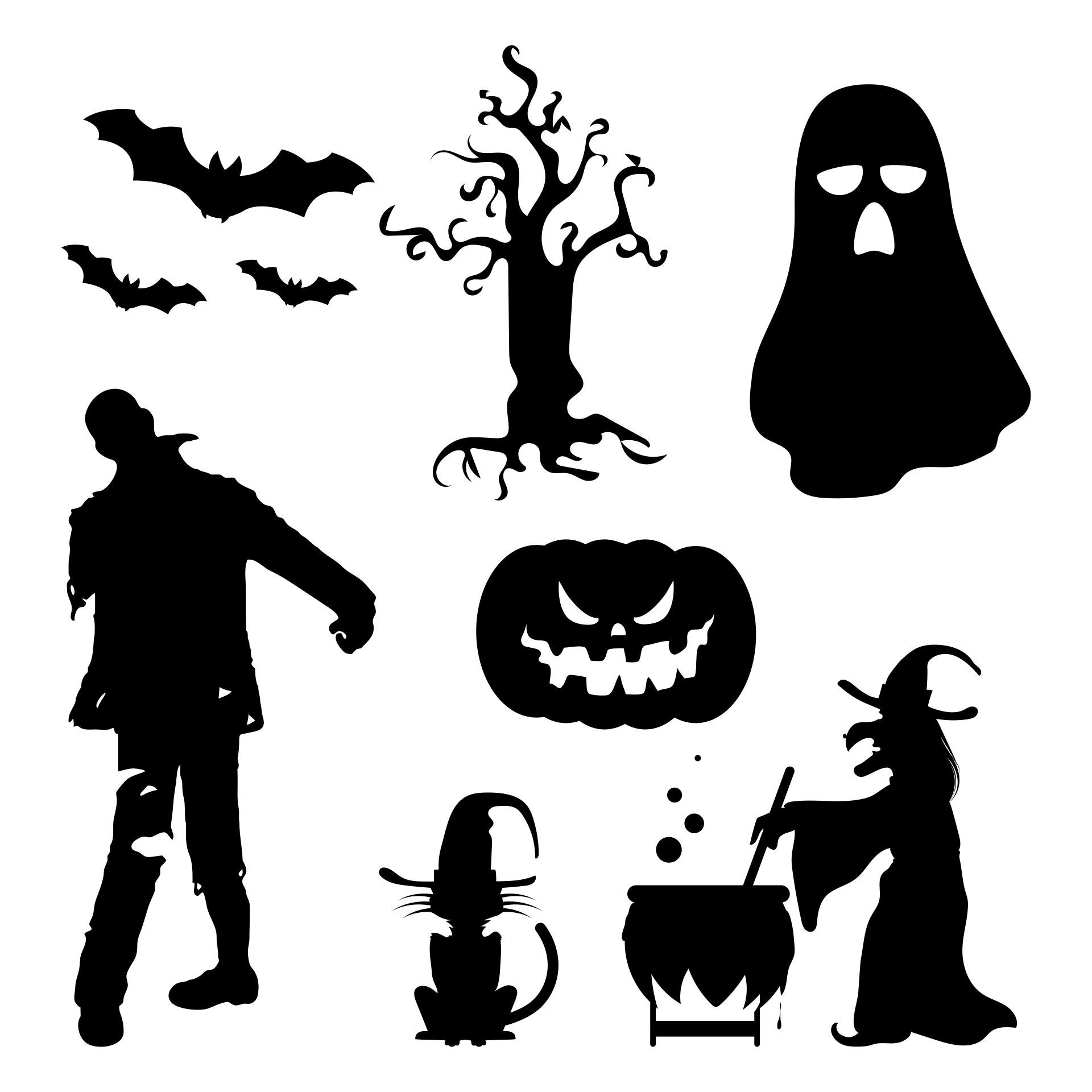 Free Halloween Silhouette Templates | Halloween Silhouettes for Free Halloween Silhouette Printables