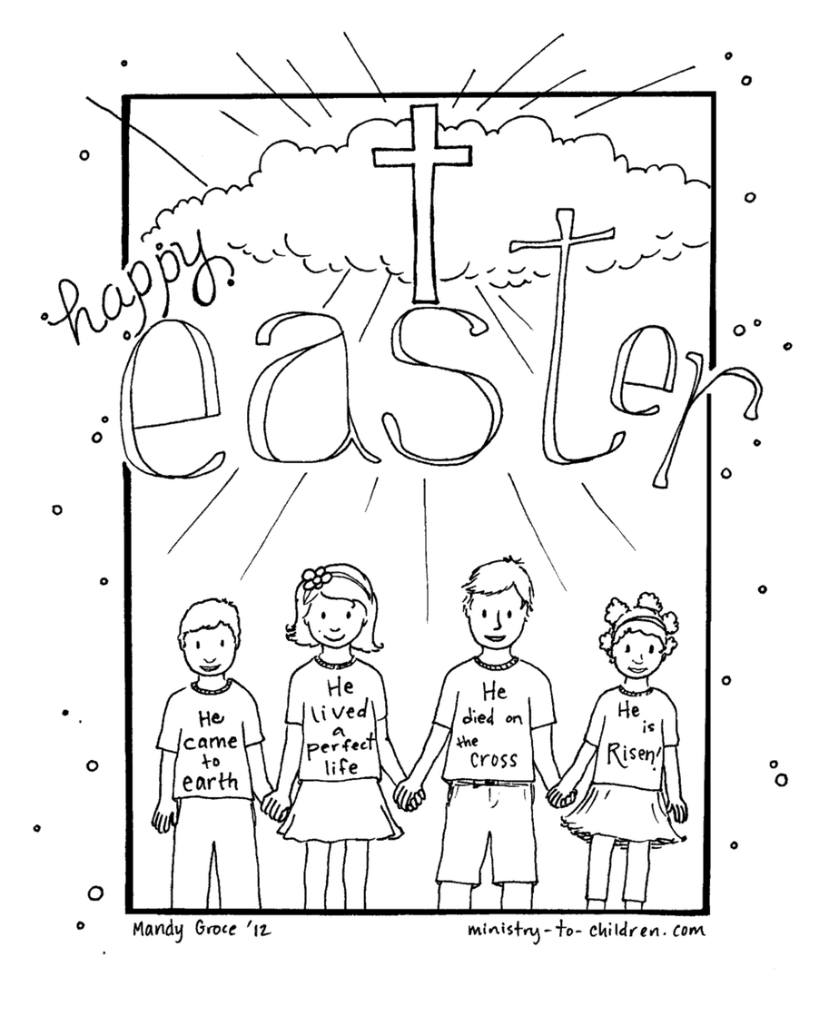 Free Happy Easter Coloring Sheet pertaining to Free Printable Easter Sermons