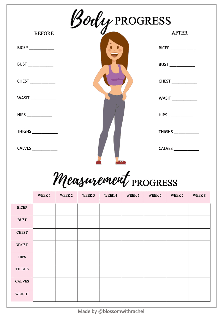 Free Health And Fitness Tracker With 8 Pages - Blossom With Rachel pertaining to Free Printable Fitness Tracker