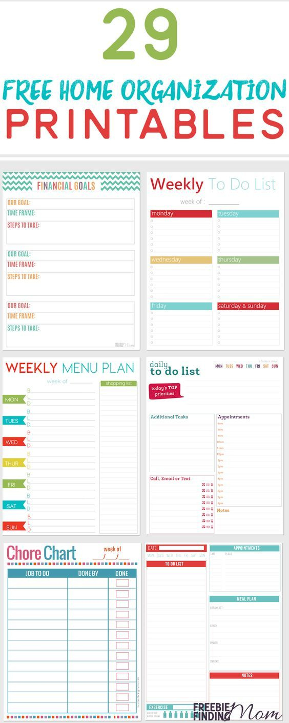 Free Home Organization Printables in Free Home Organization Printables
